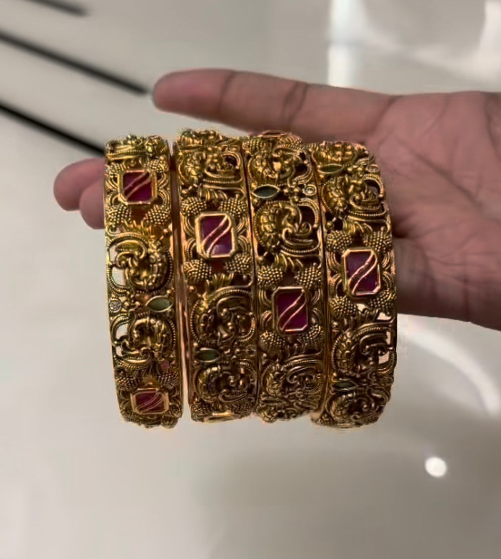 Beautiful peacock Design Bangles without God Motive ( single )