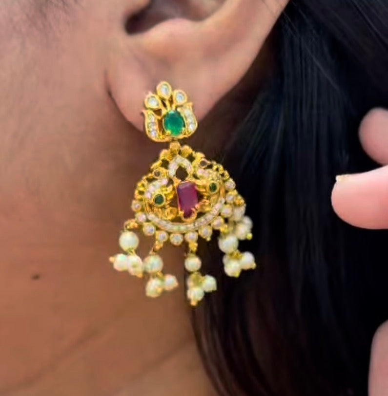 Beautiful Ruby Necklace with Push back Earrings