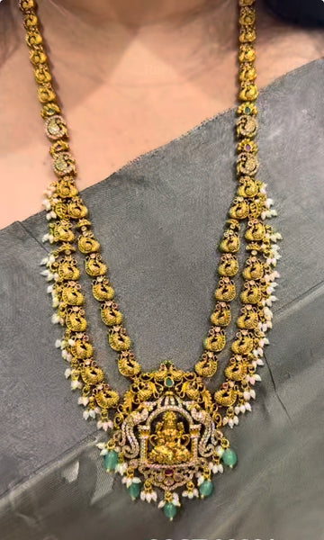 Beautiful Lakshmidevi Antic 2 Step Haram with Earrings