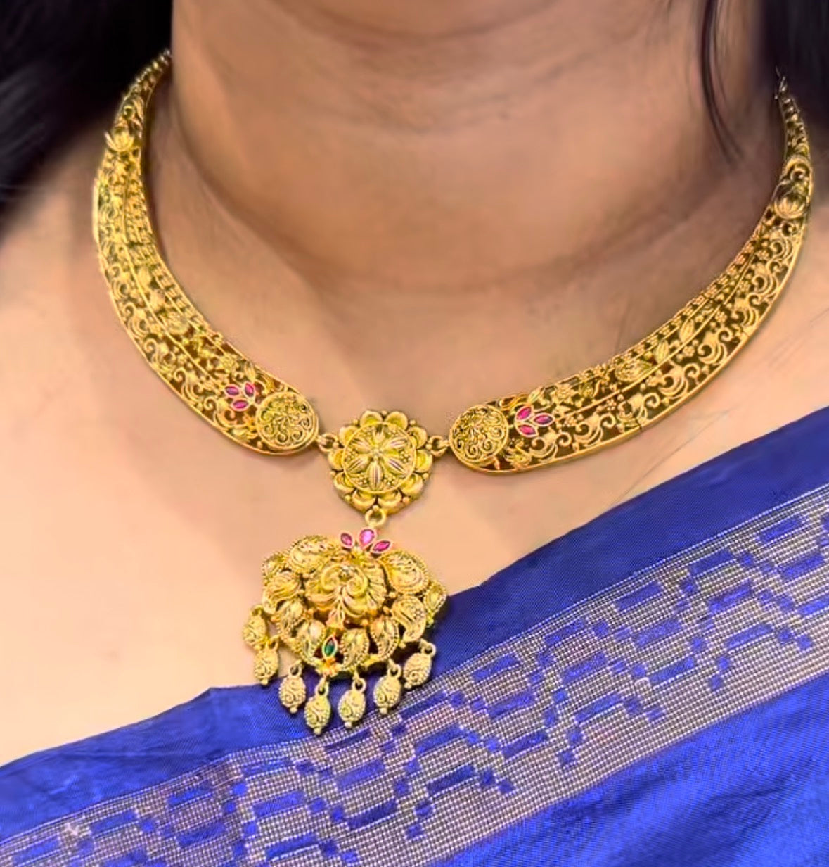 Beautiful Jadav Kanti Necklace Without GodMotive With Earrings