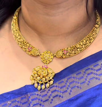 Beautiful Jadav Kanti Necklace Without GodMotive With Earrings