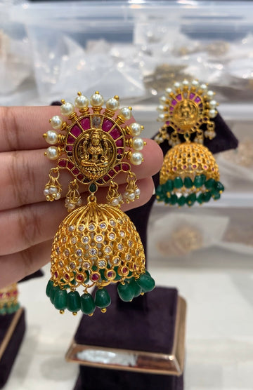 Beautiful Big Lakshmidevi Jumkies ( Offer Price )
