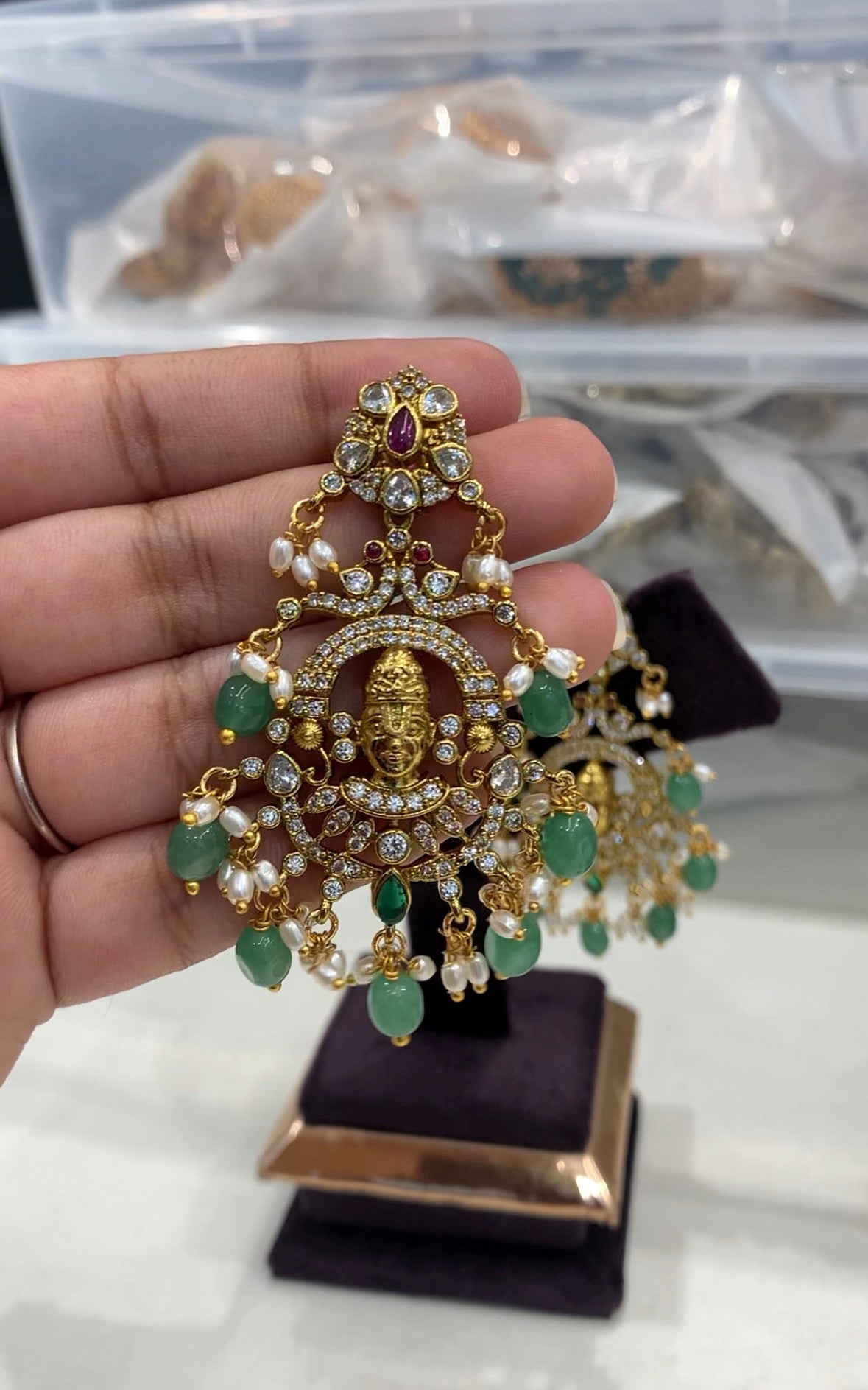 Beautiful Venkateswara Theme Earrings on ‘ Offer Price ‘