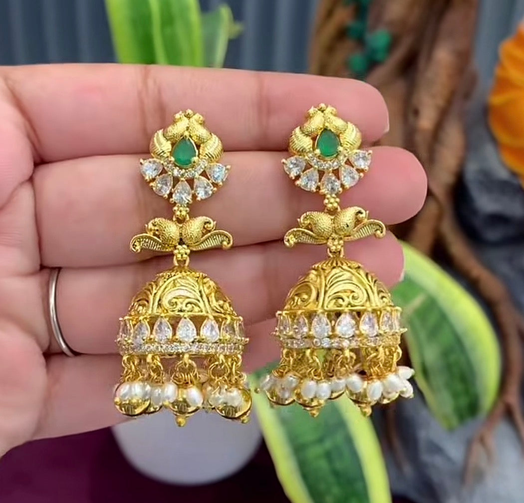 Beautiful 3D Nakshi Haram with Beautiful Pushback Earrings
