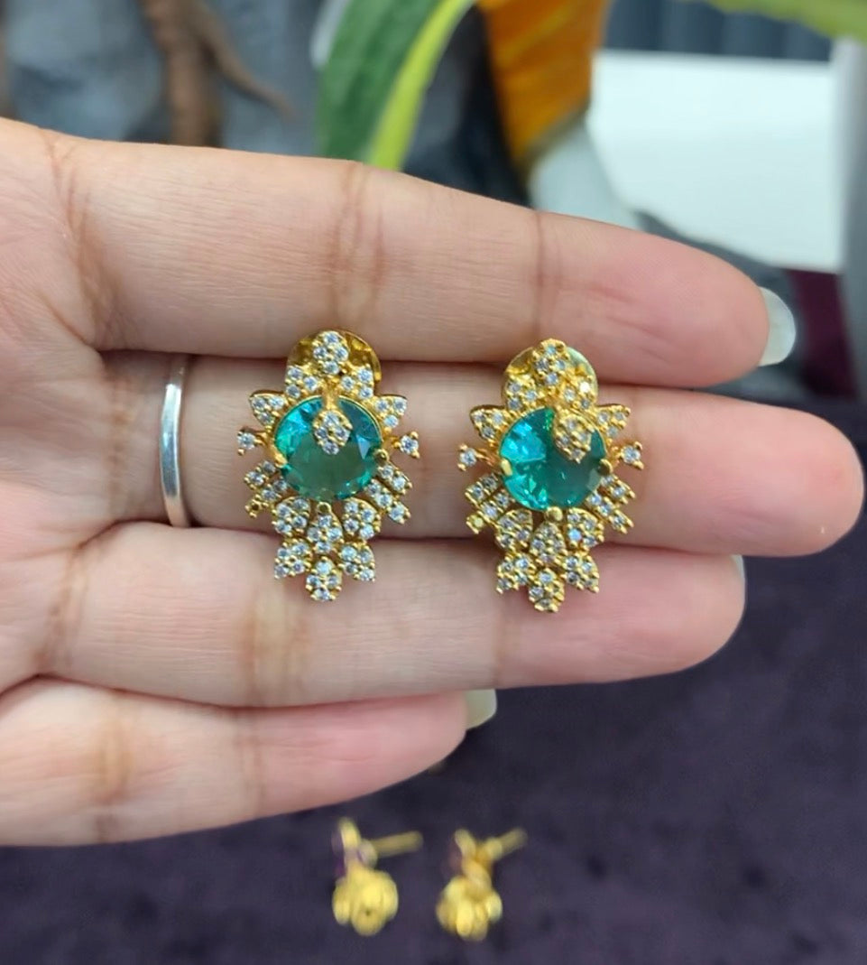 Mint Green Stud Earrings