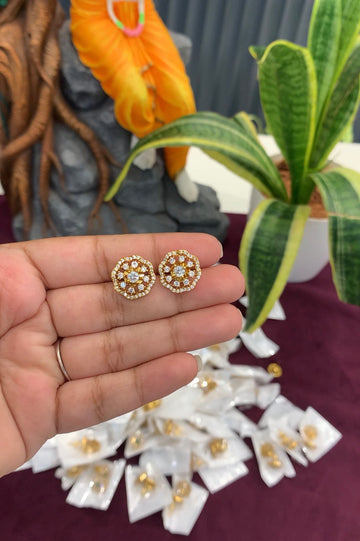 Beautiful White Stone Stud Earrings With pushback ✨