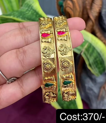 Beautiful Balaji Theme Bangels ( set of 2)
