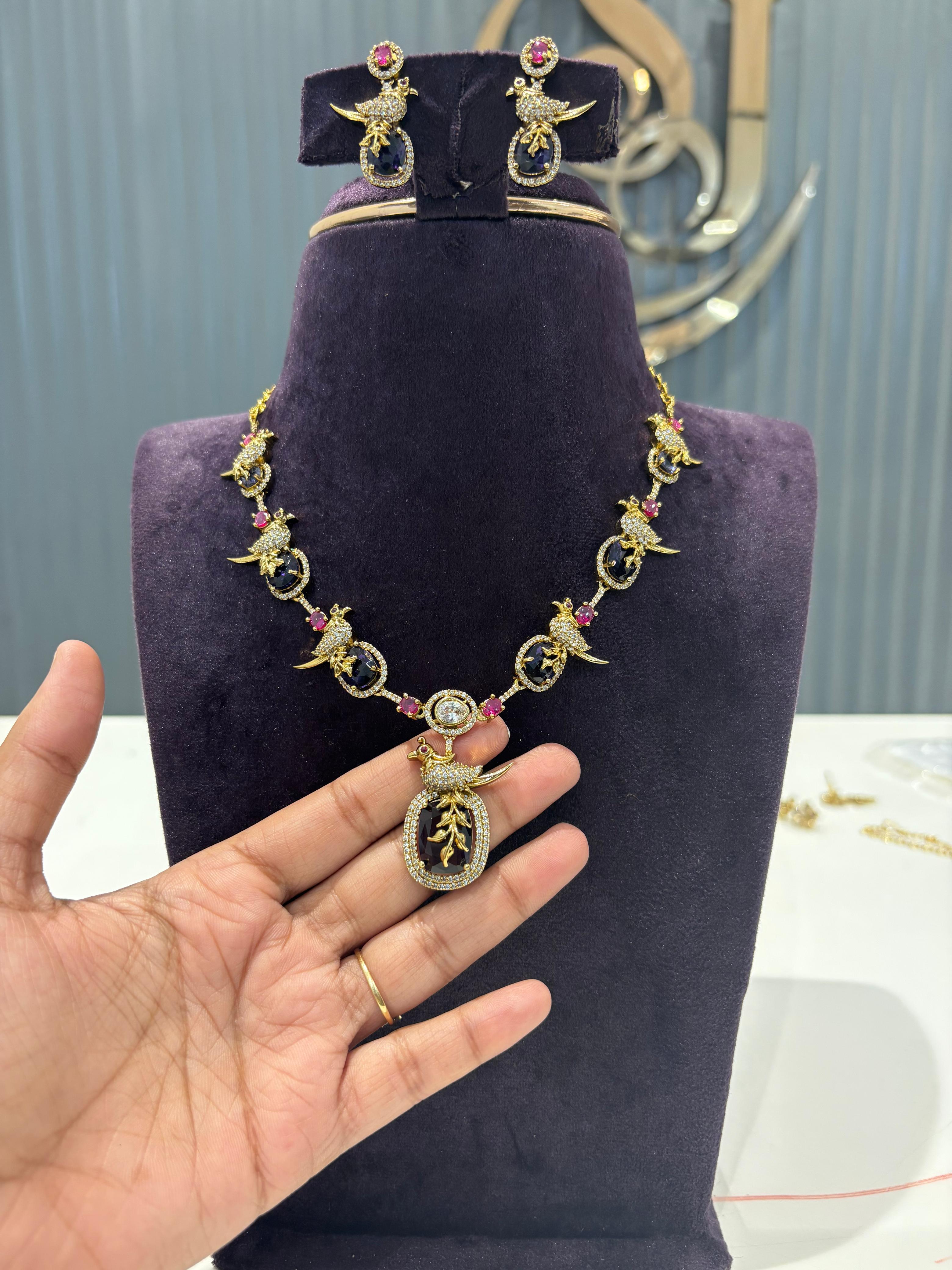 CZ PEACOCK NECKLACE