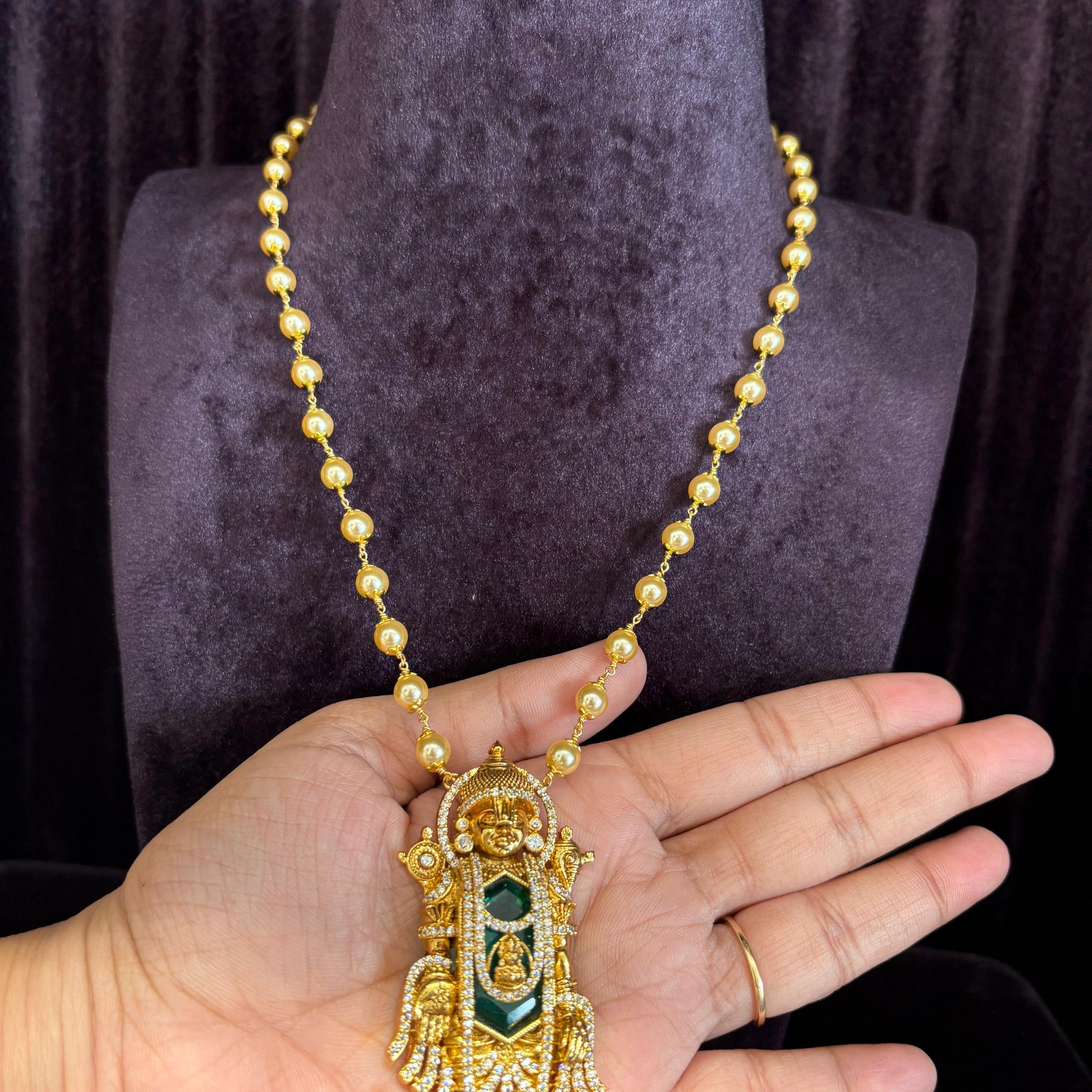 LORD VENKTESWARA LOCKET WITH CHAIN MALA -18INCH