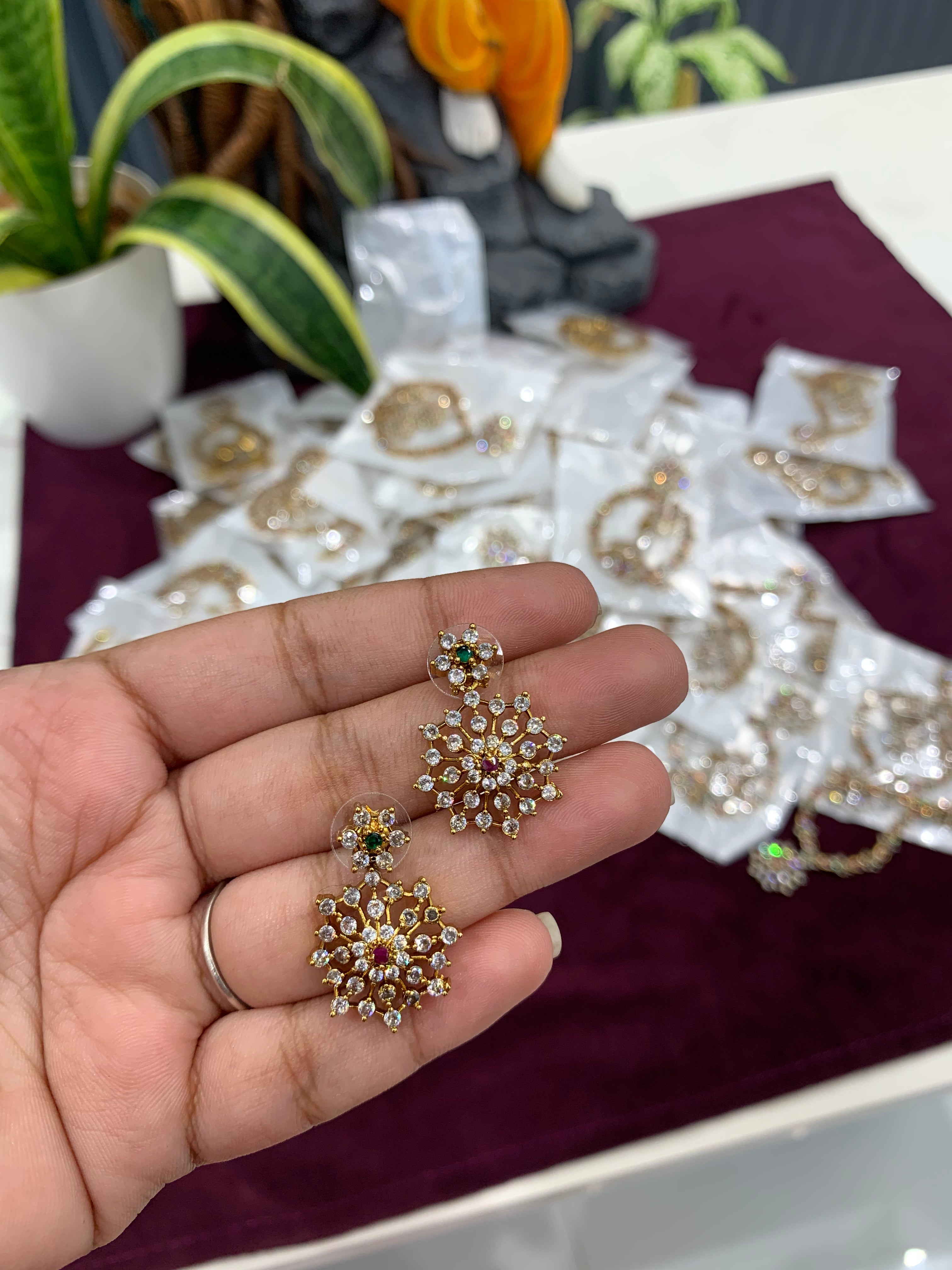 Beautiful Multi Stone Party wear Necklace with Backchain