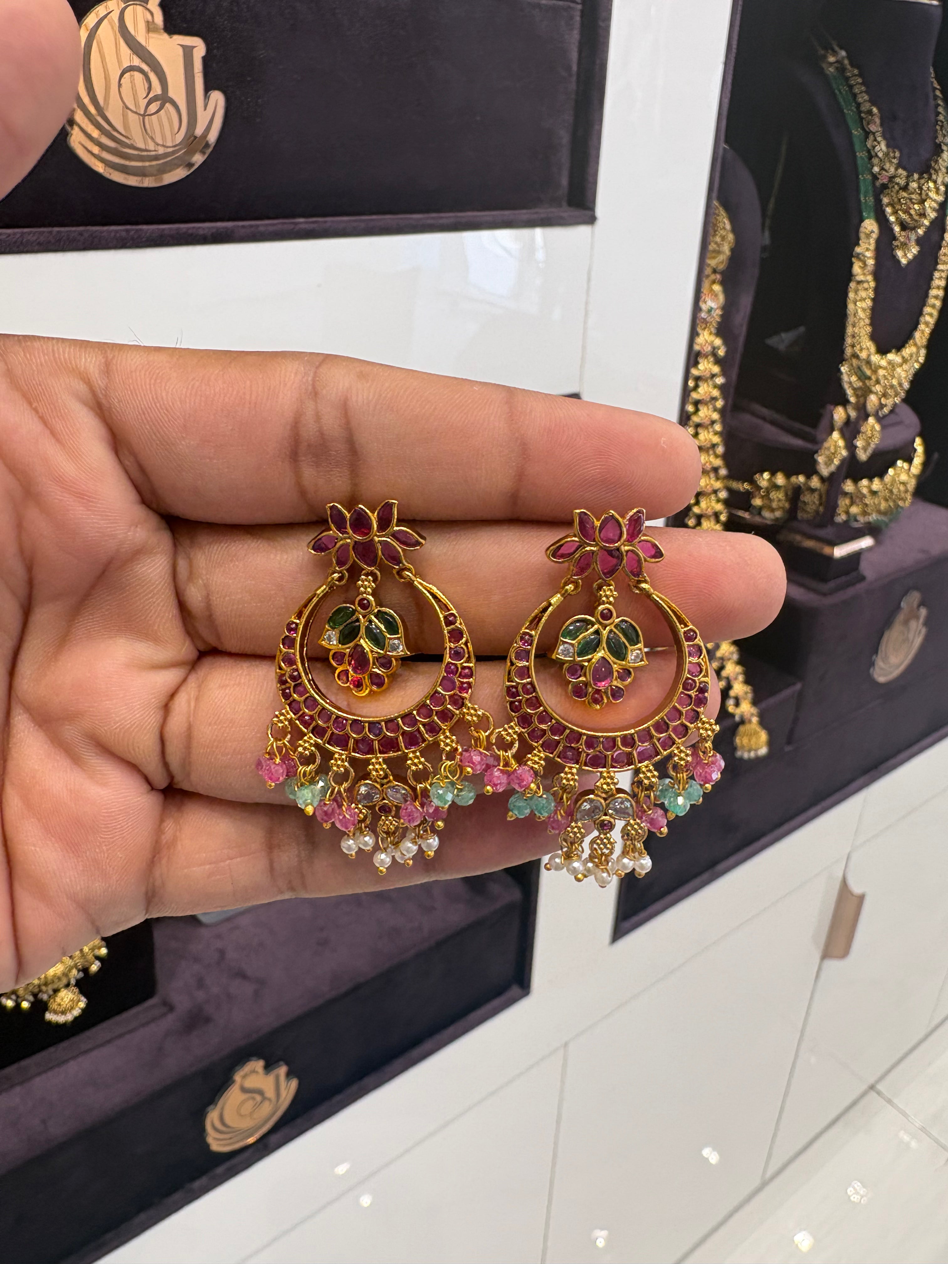 Beautiful Pota Stone Earrings @Offer Price