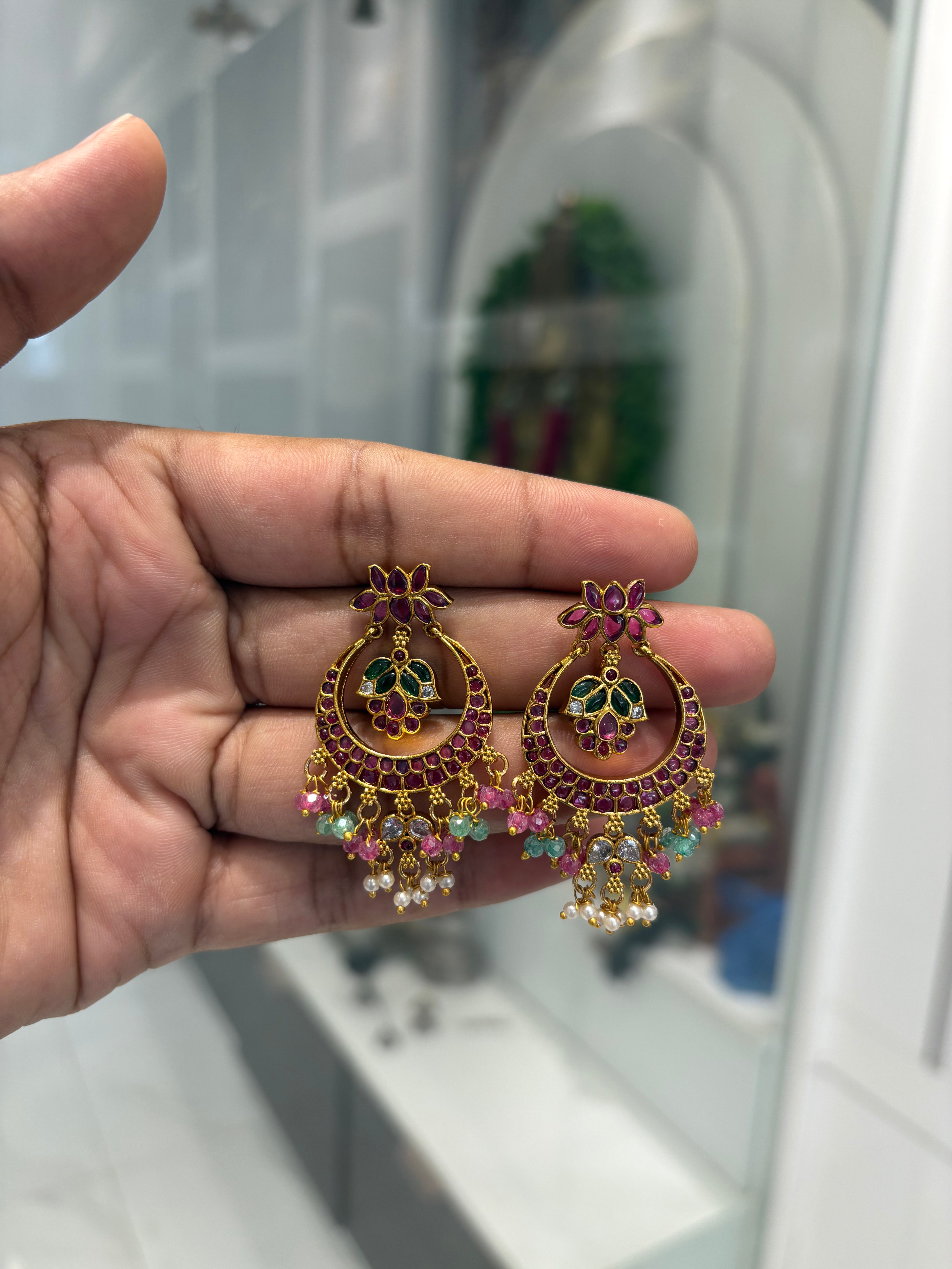 Beautiful Pota Stone Earrings @Offer Price