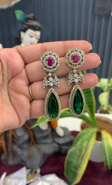 Beautiful green stone chandbalis