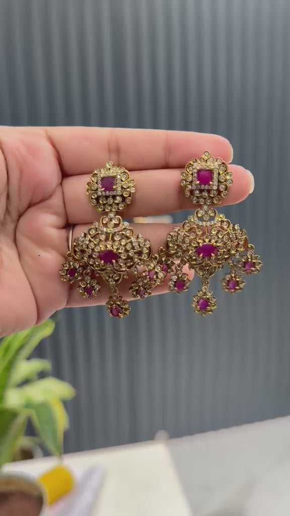 Beautiful ruby stone Victoria polish earrings