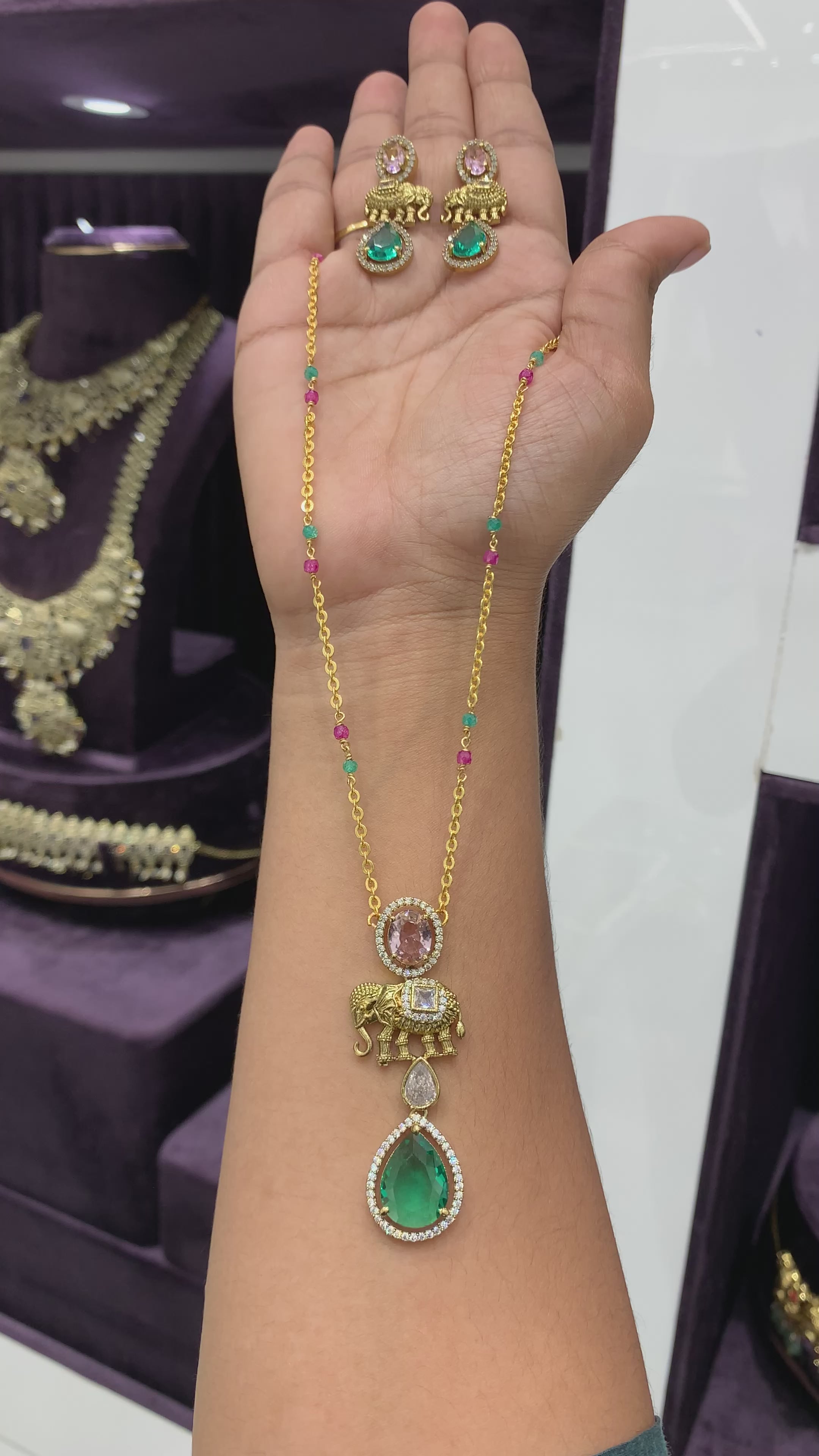 Locket set with hand made chain