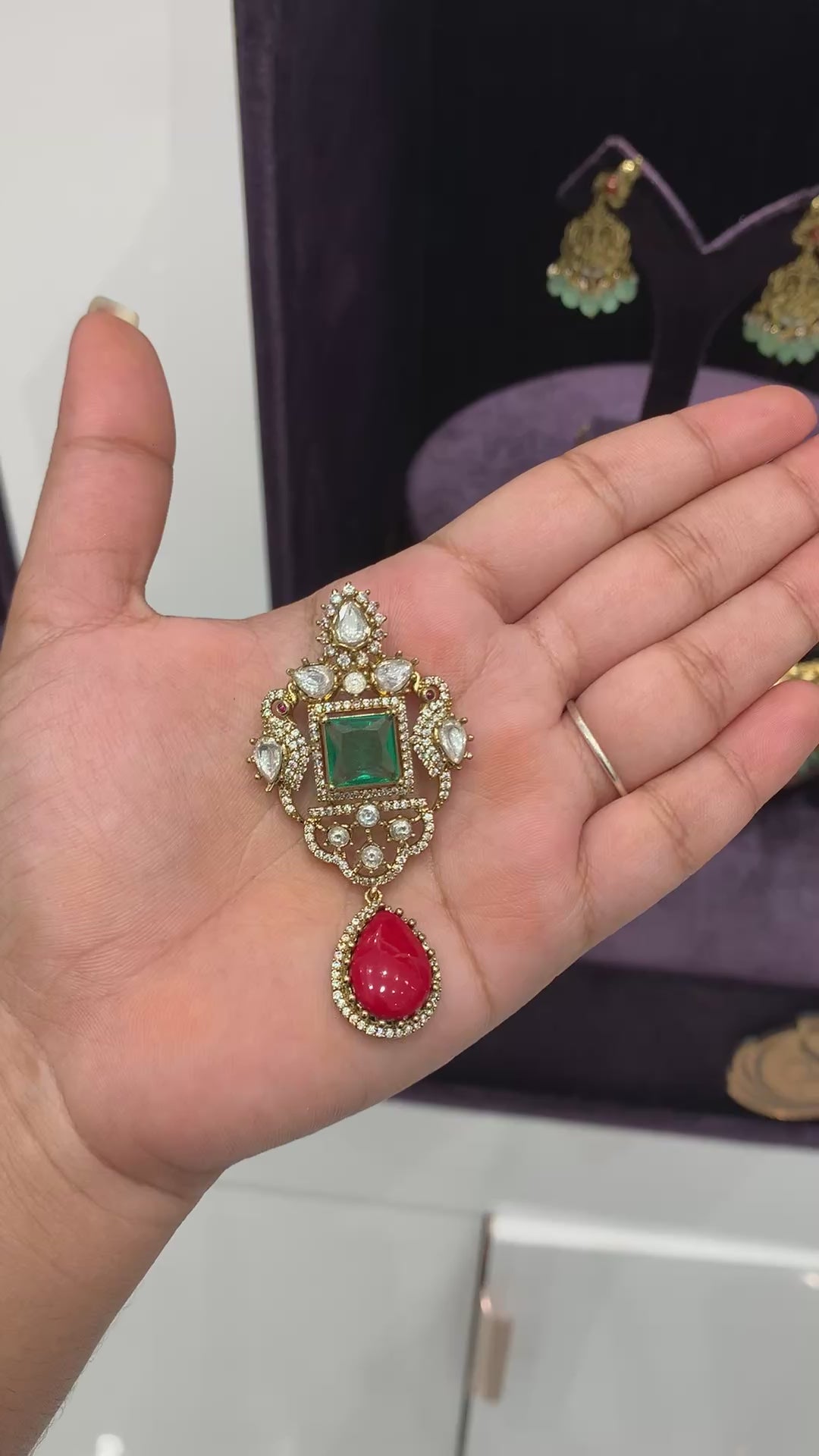 Beautiful coral pendant with back hook