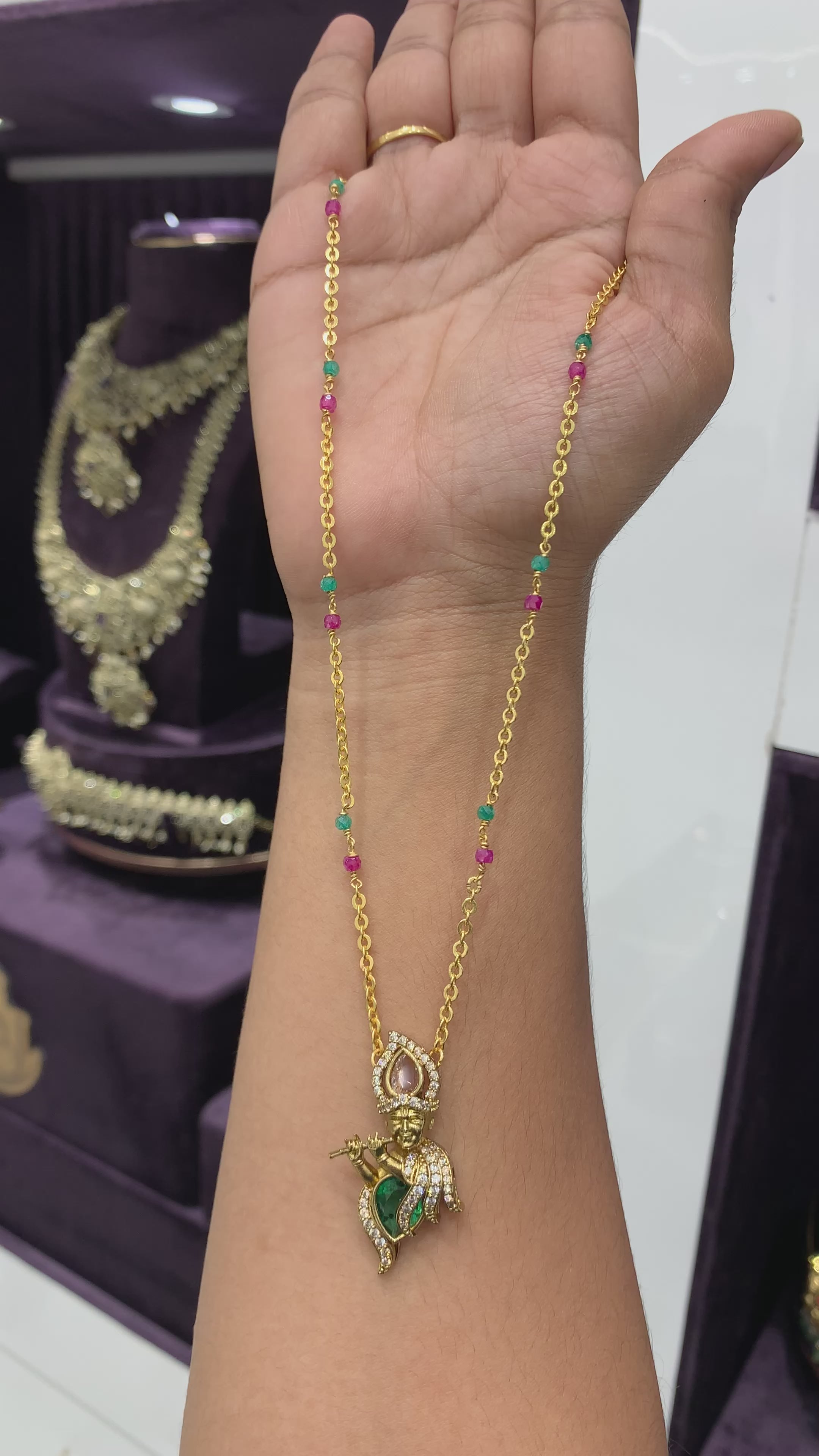 Cute Krishna Locket with Chain
