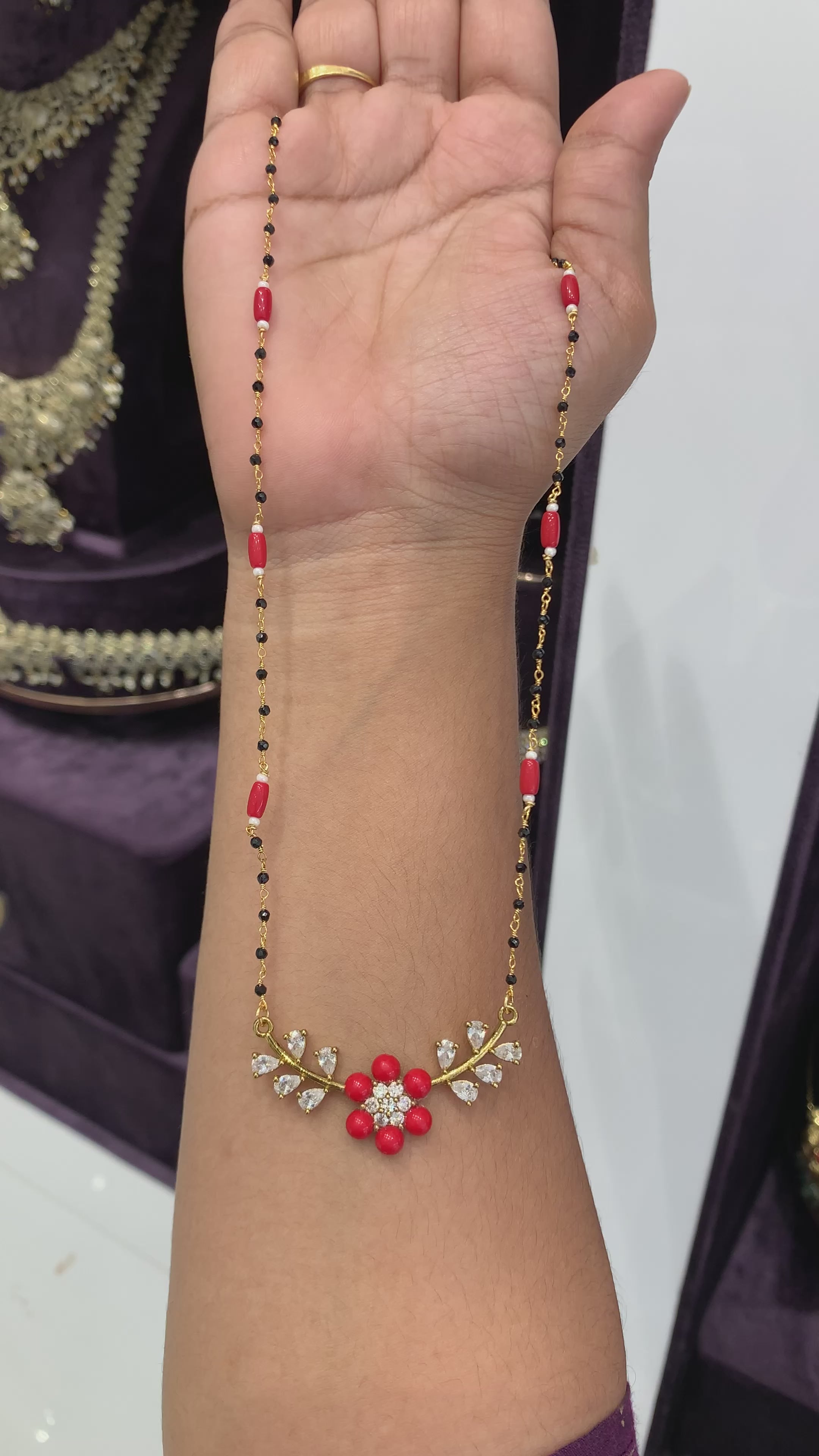 Beautiful coral stone black beads