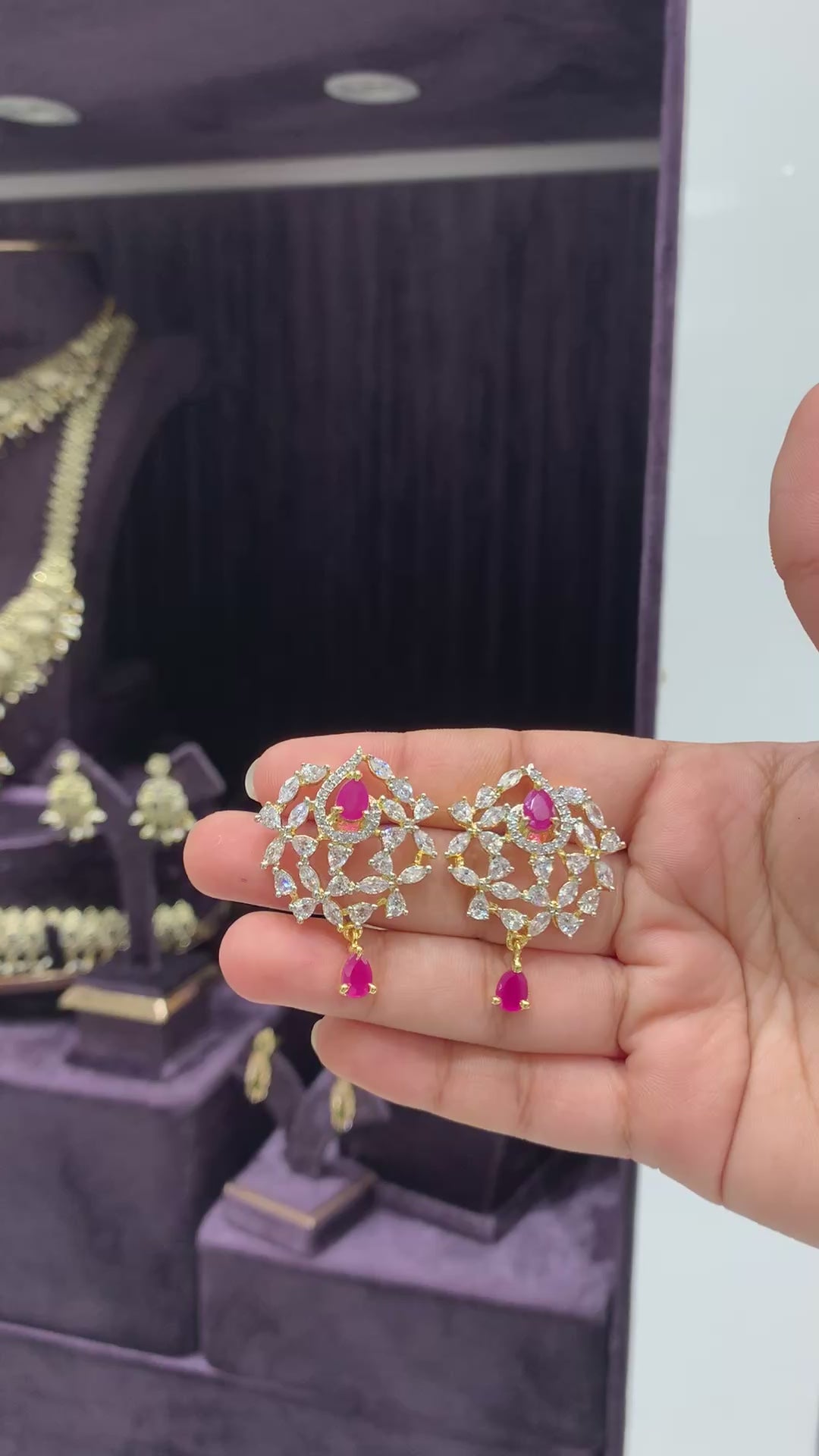 Beautiful GJ pink studs with back screw