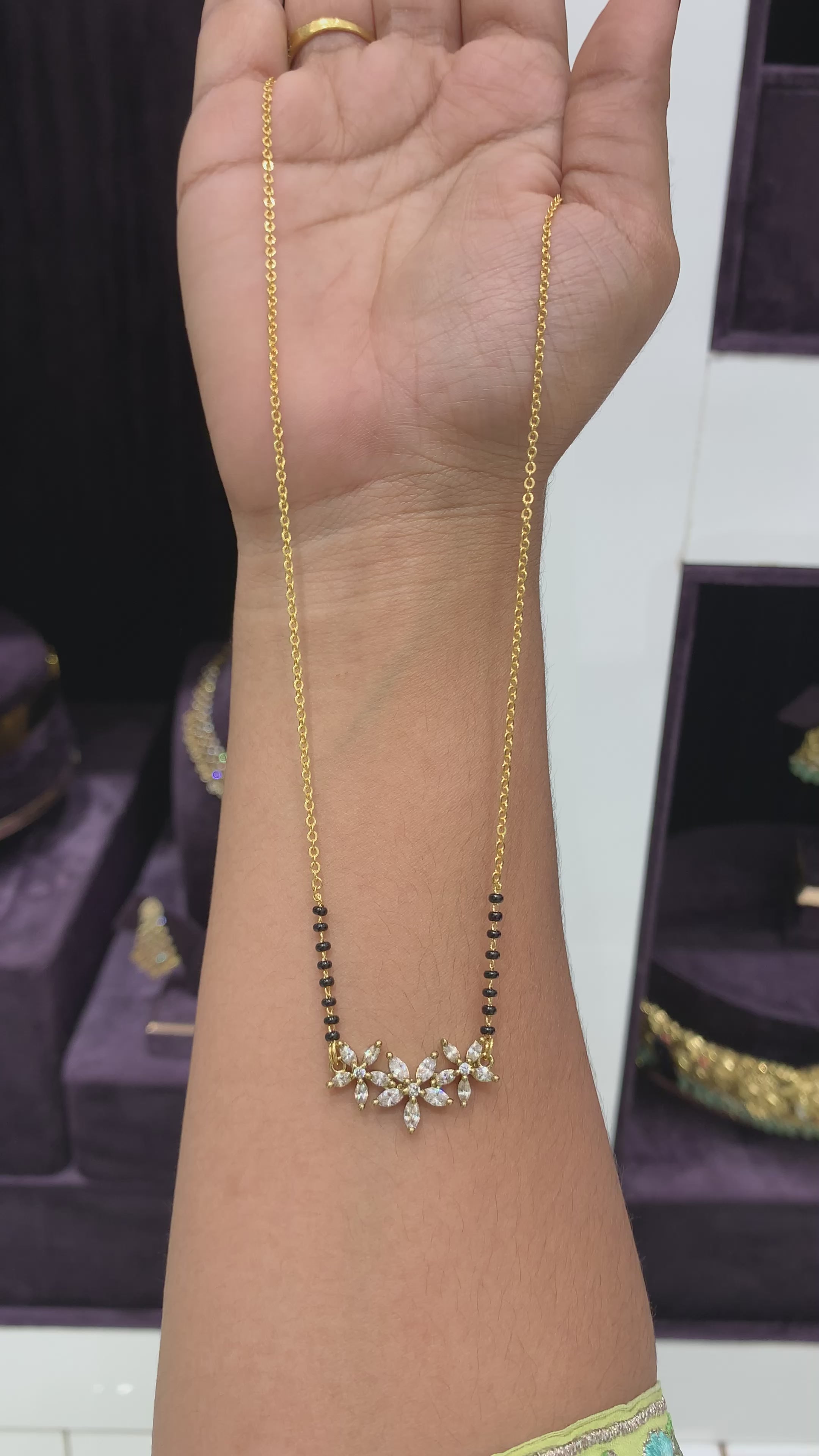 Beautiful Daimond replica locket with simple black beads