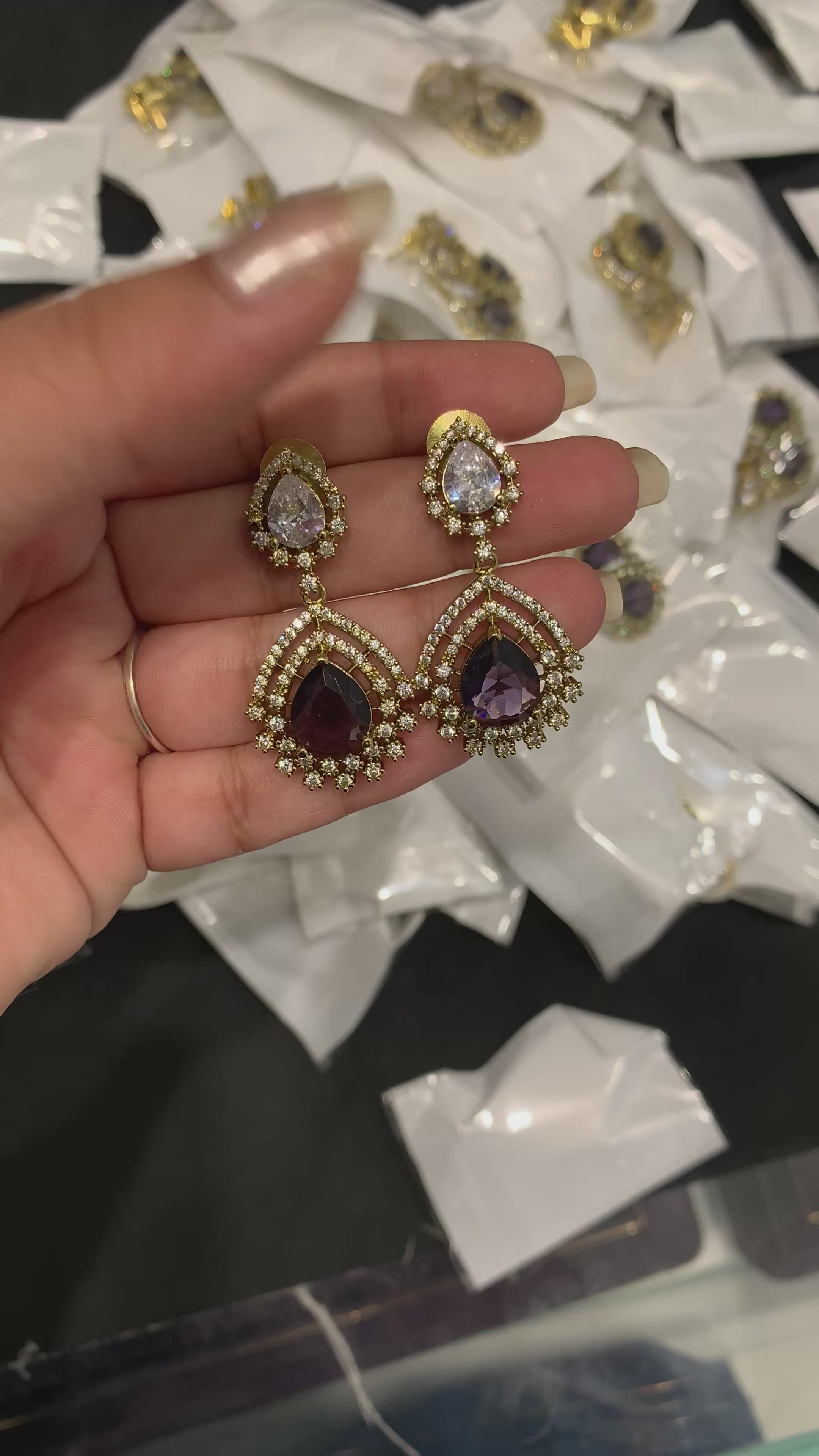 Beautiful trendy lavender stone earrings