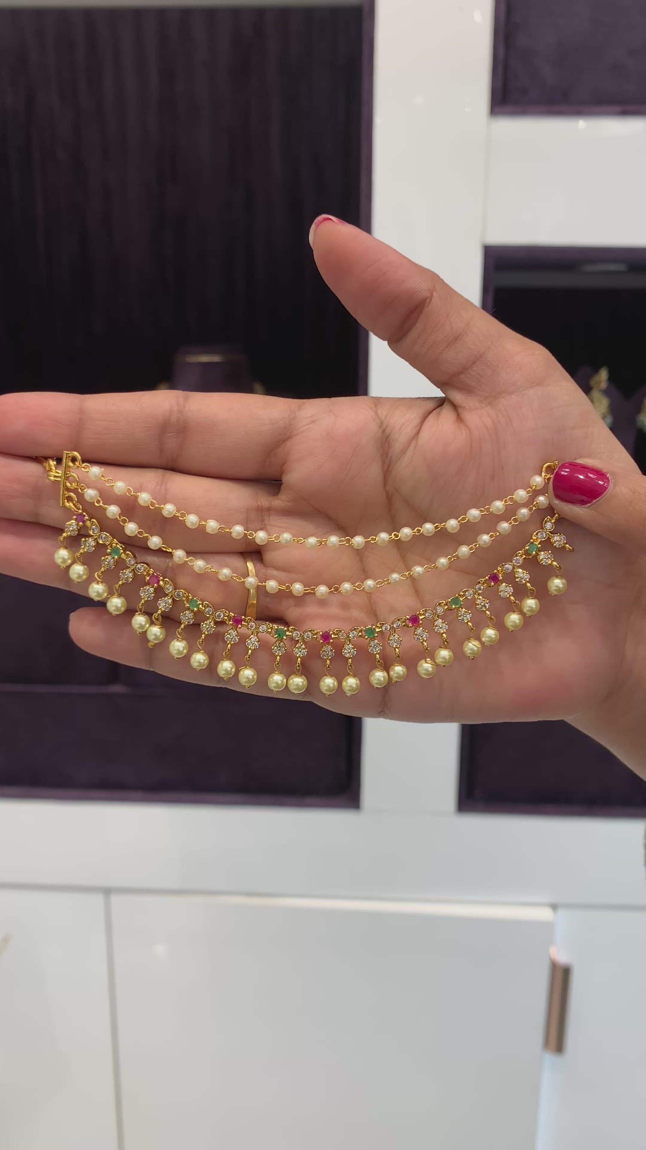 Beautiful multi stone Champaswaralu