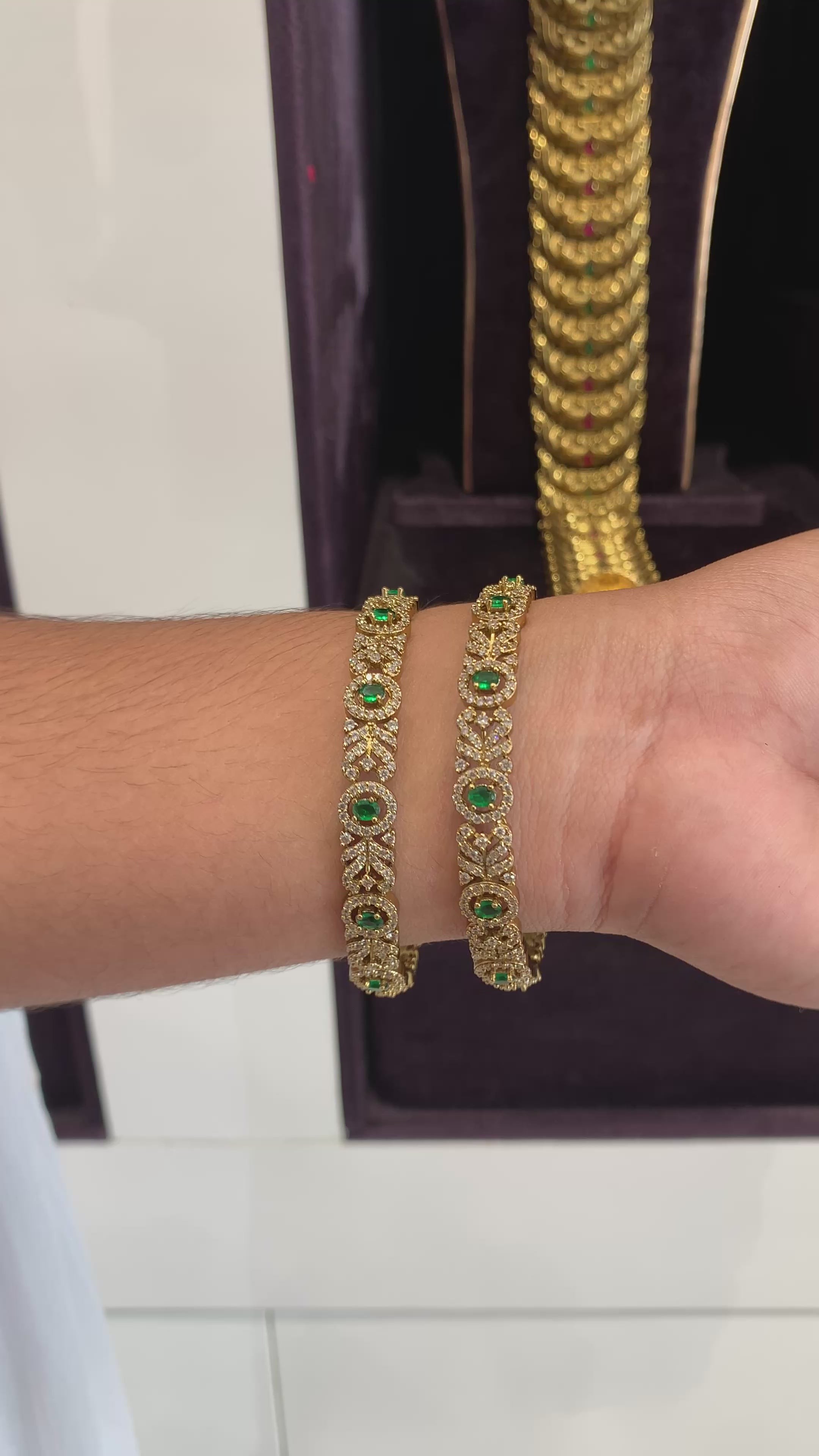 Beautiful green stone bangles