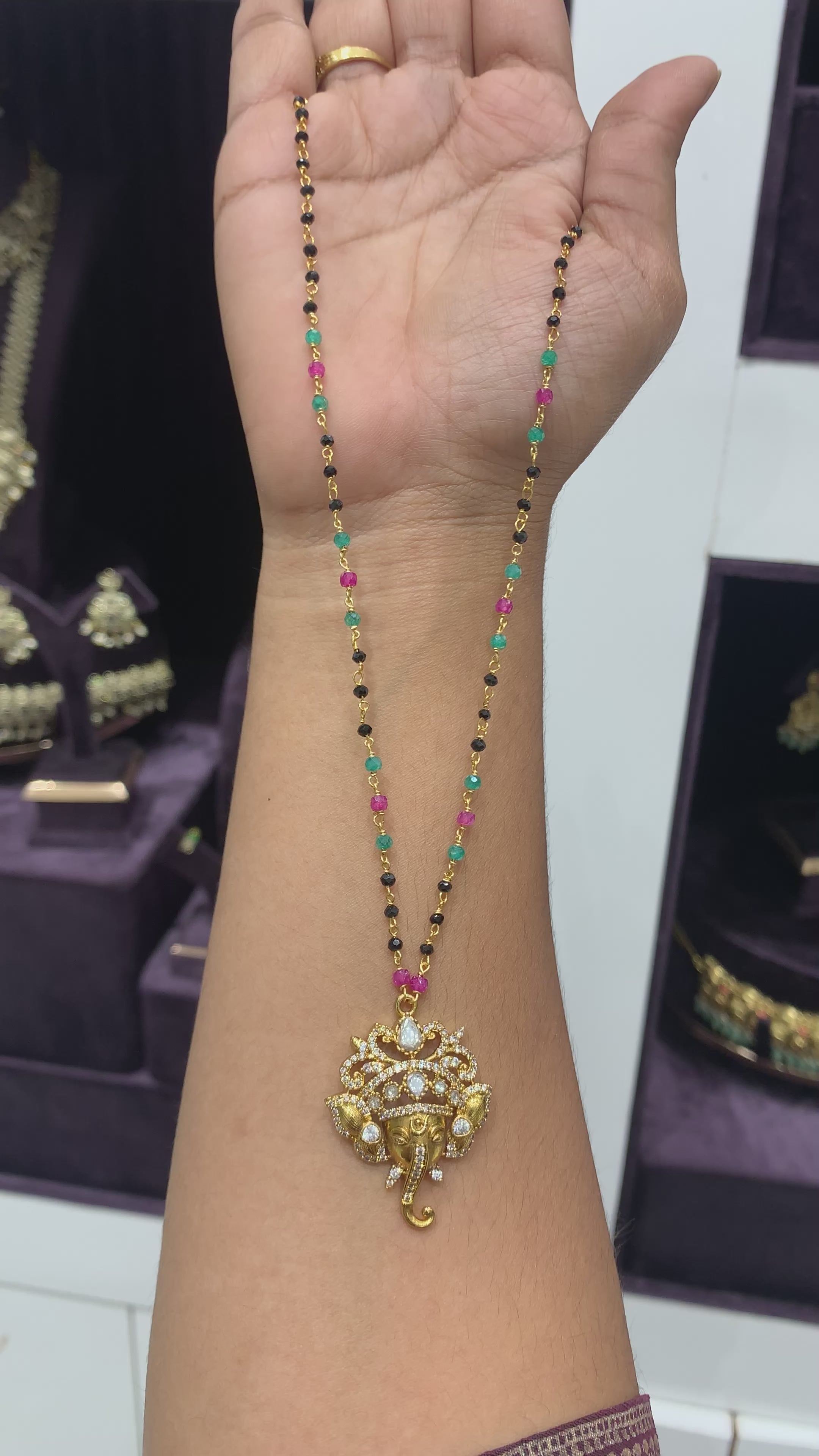 Beautiful Vinayaka Black beads