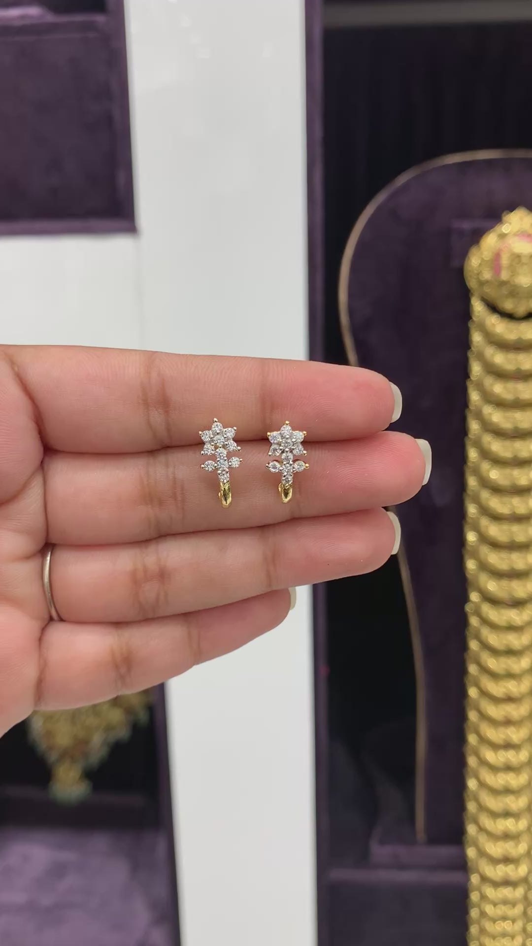 Beautiful diamond replica studs