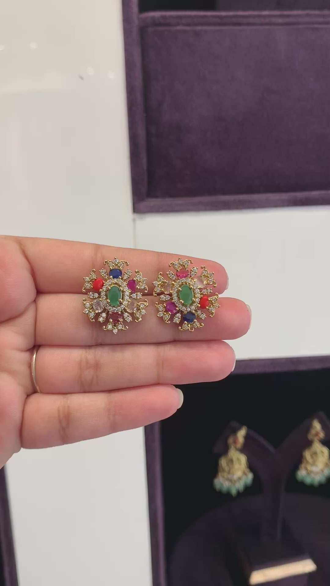 Beautiful navarathana studs