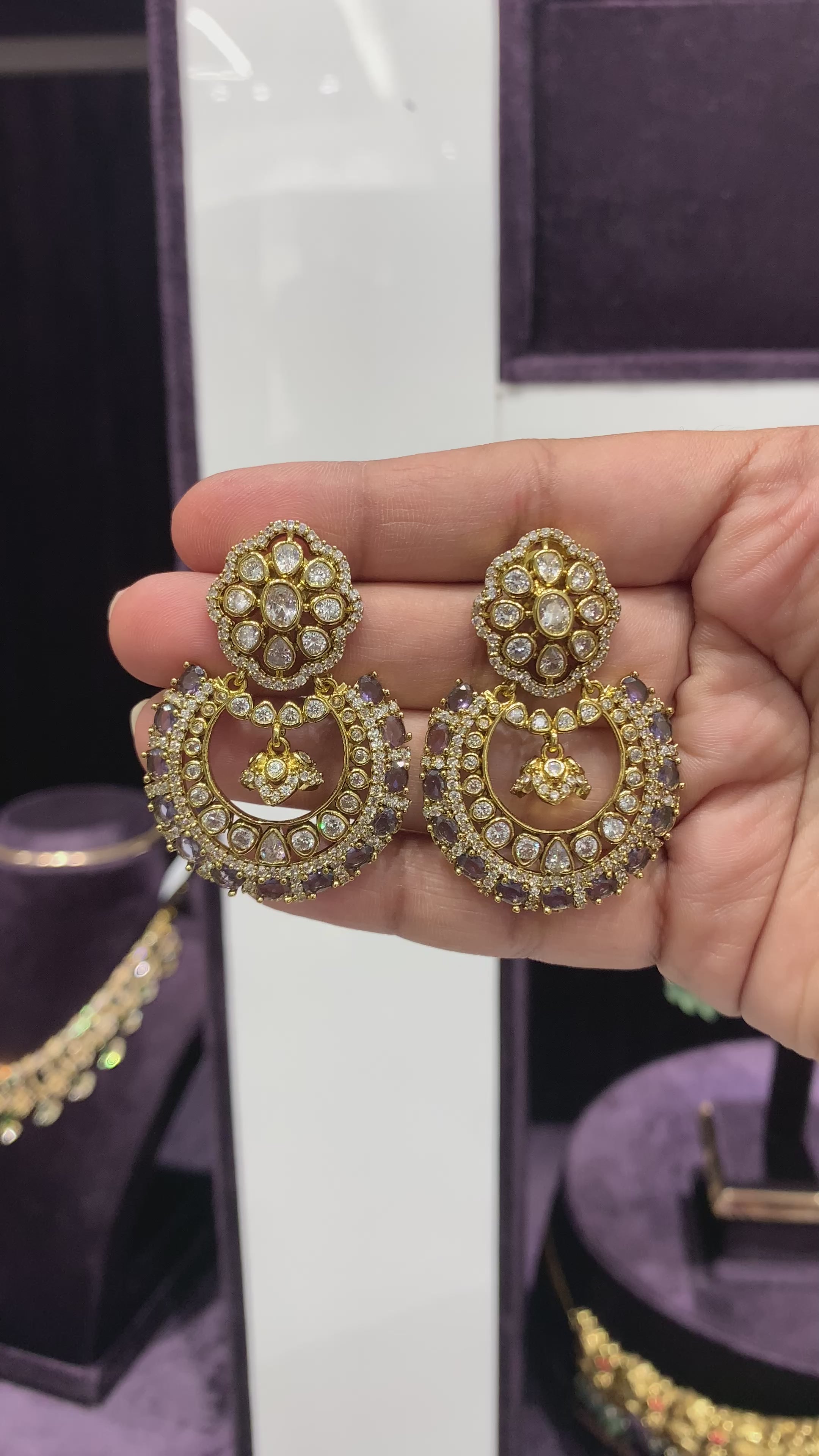 Beautiful Purple Stone earrings