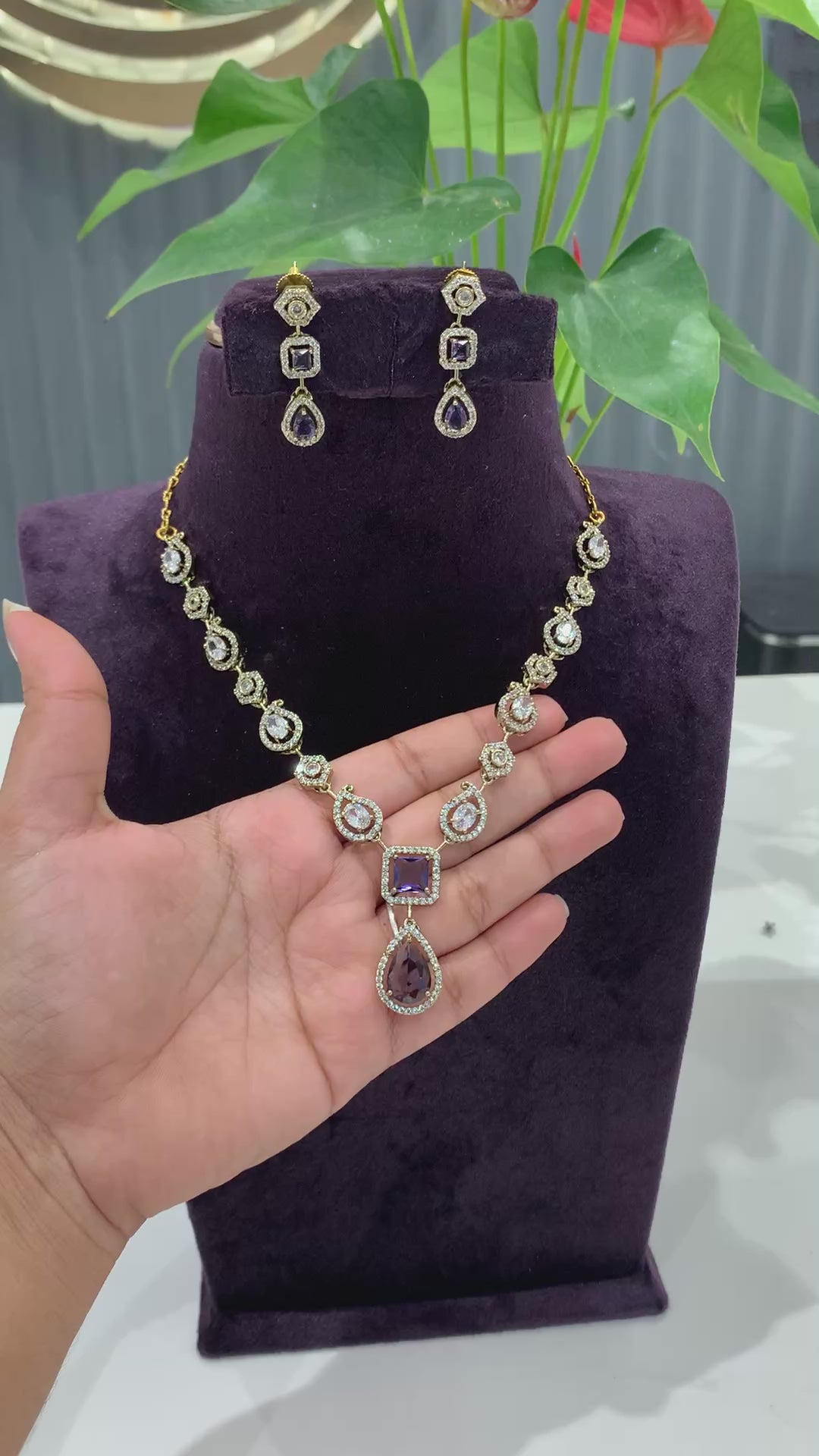 Beautiful purple colour necklace