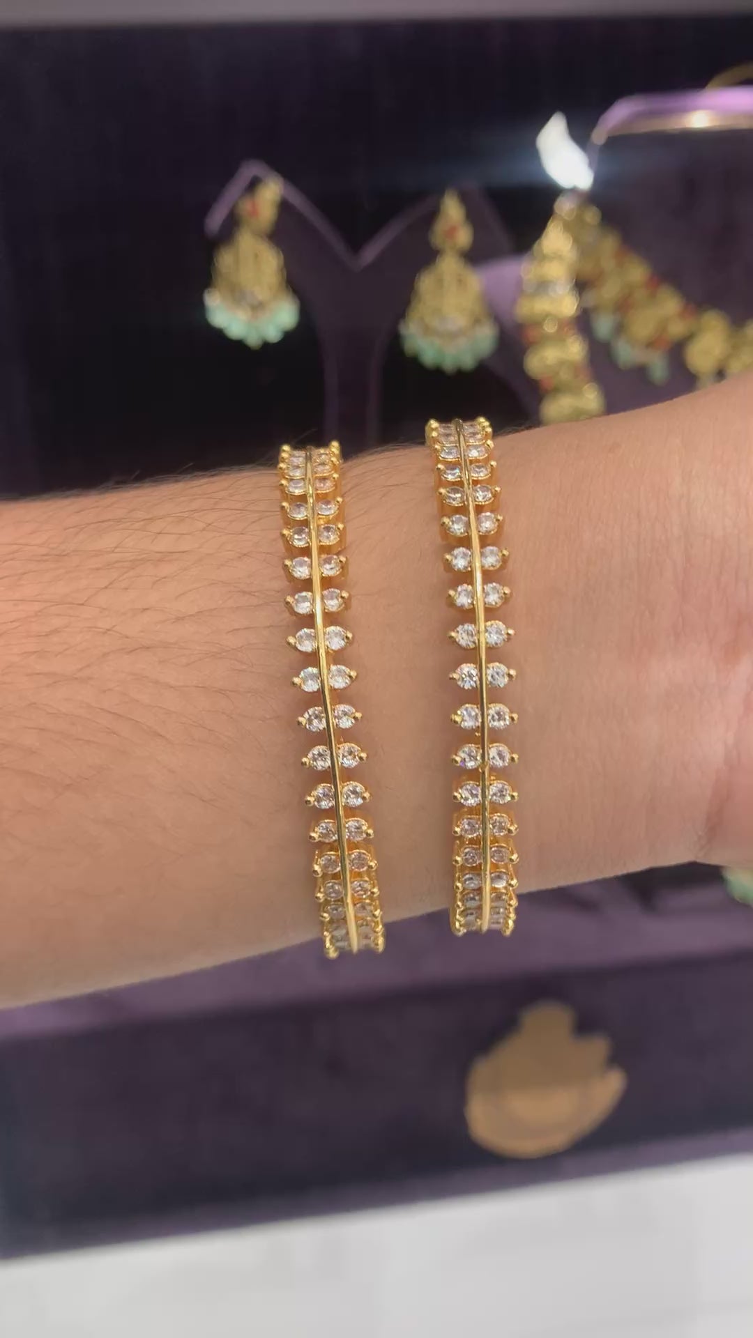 Beautiful white stone bangles