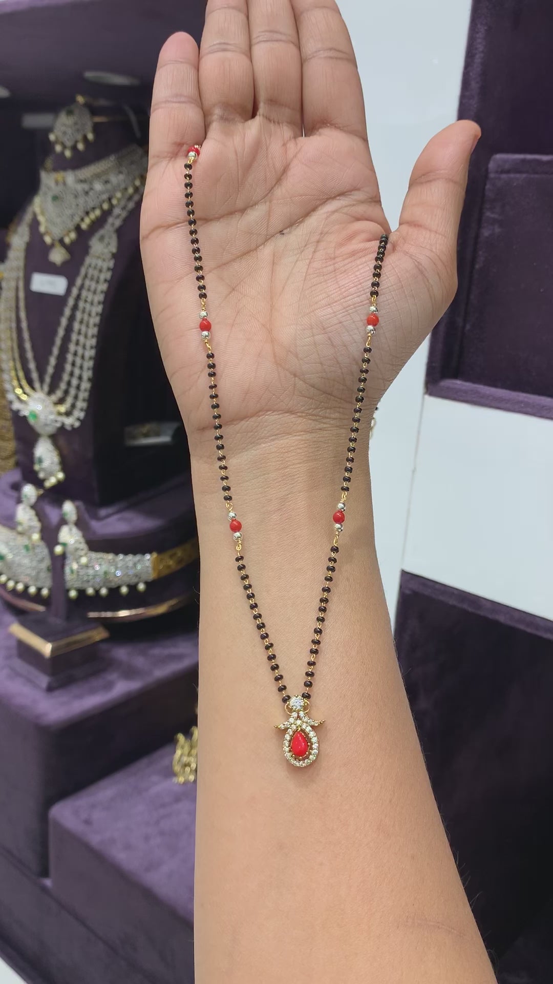 Cute pagadam locket with Black beads