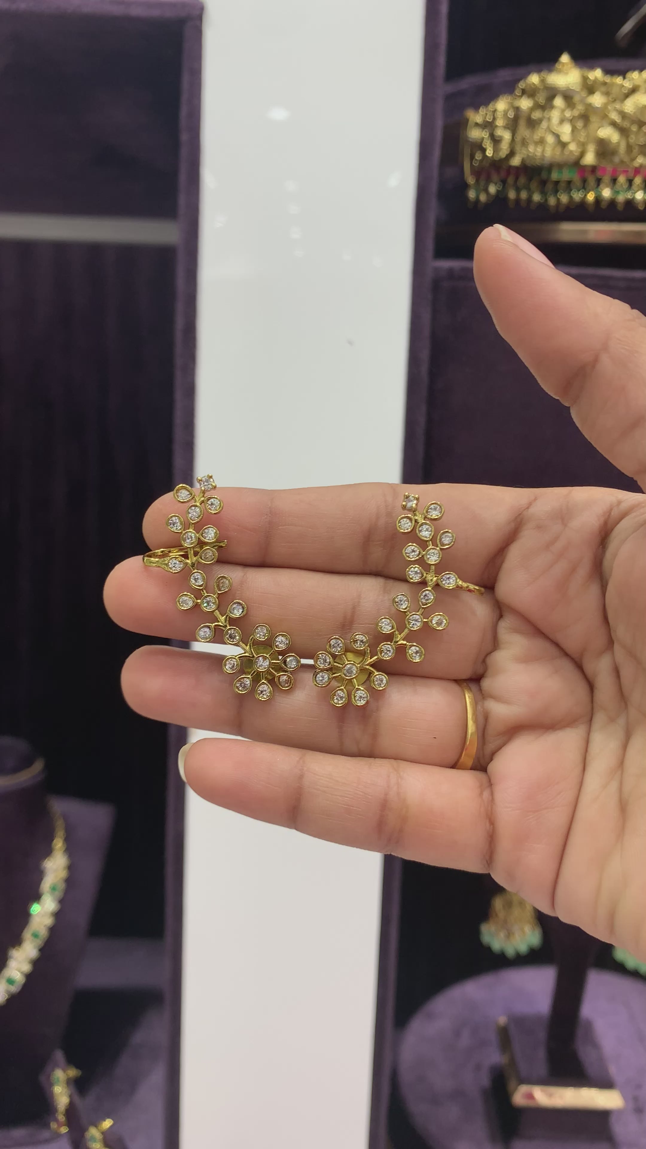 White Stone Earcuffs