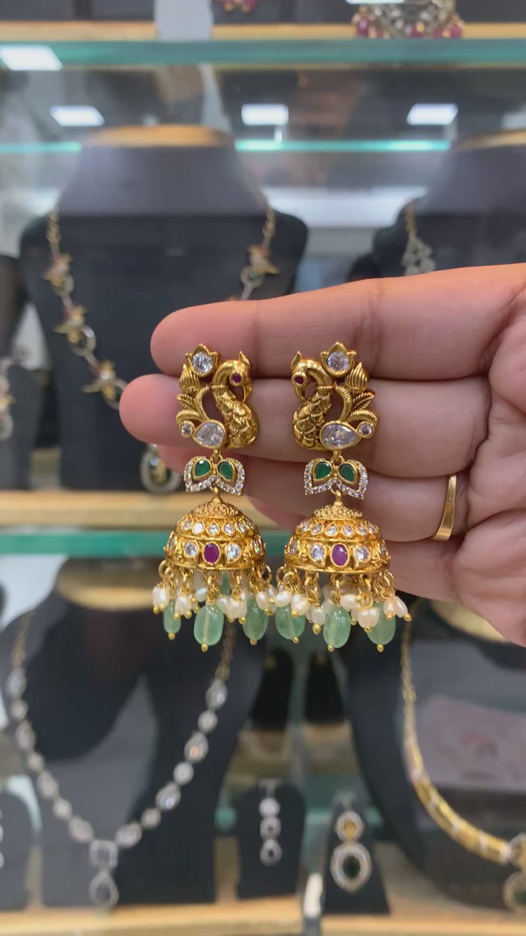 Peacock Nakshi Jumkies