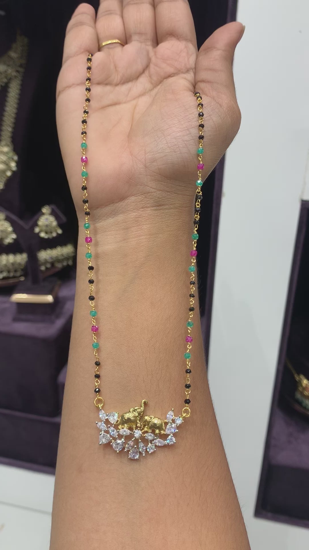 Beautiful Elephant Black beads