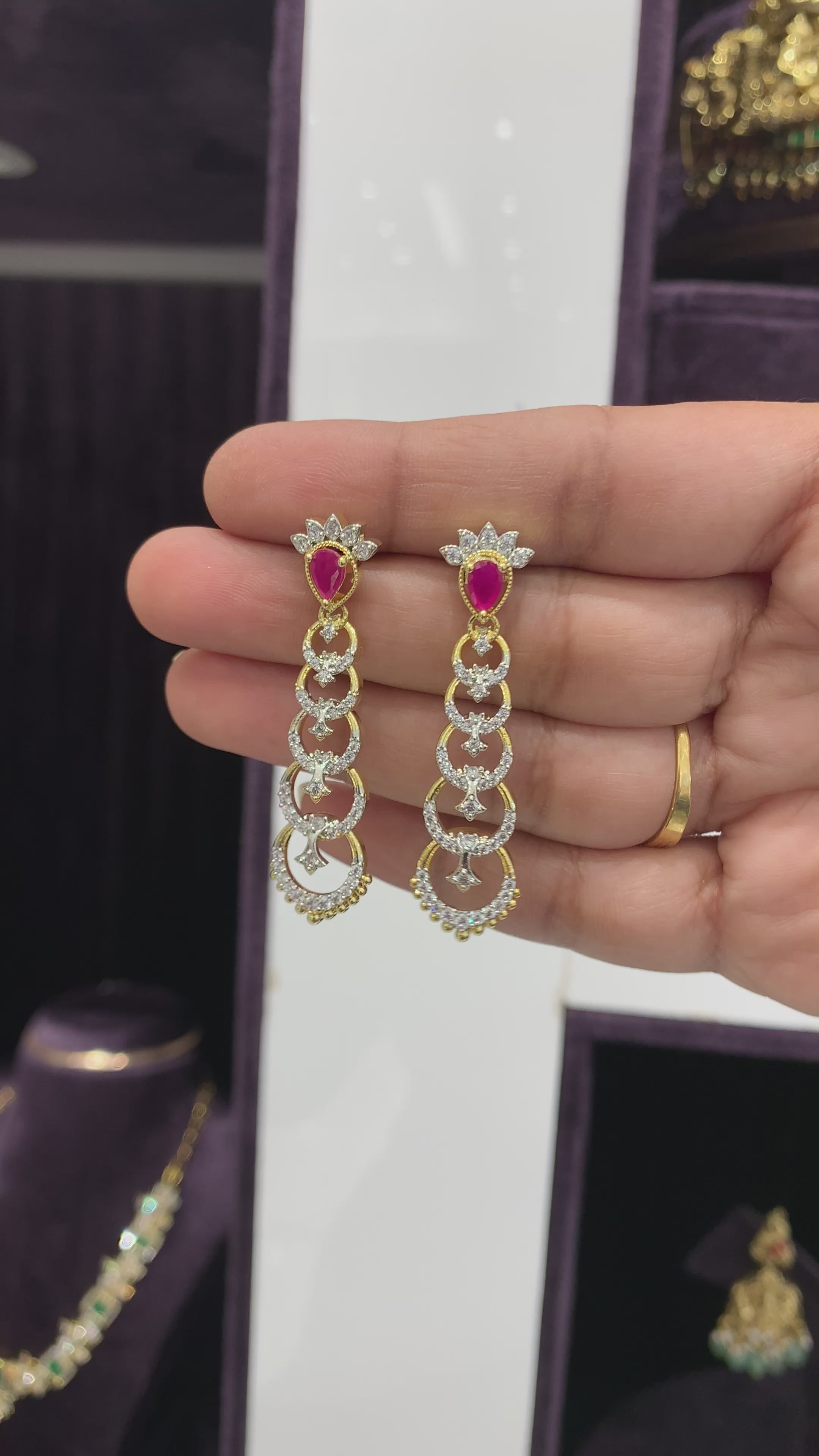 Pink Stone Earrings