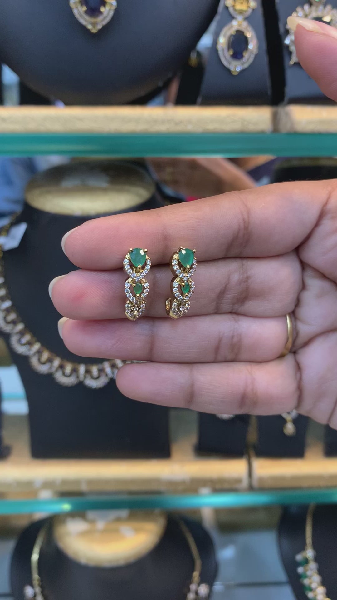 Green stone Studs