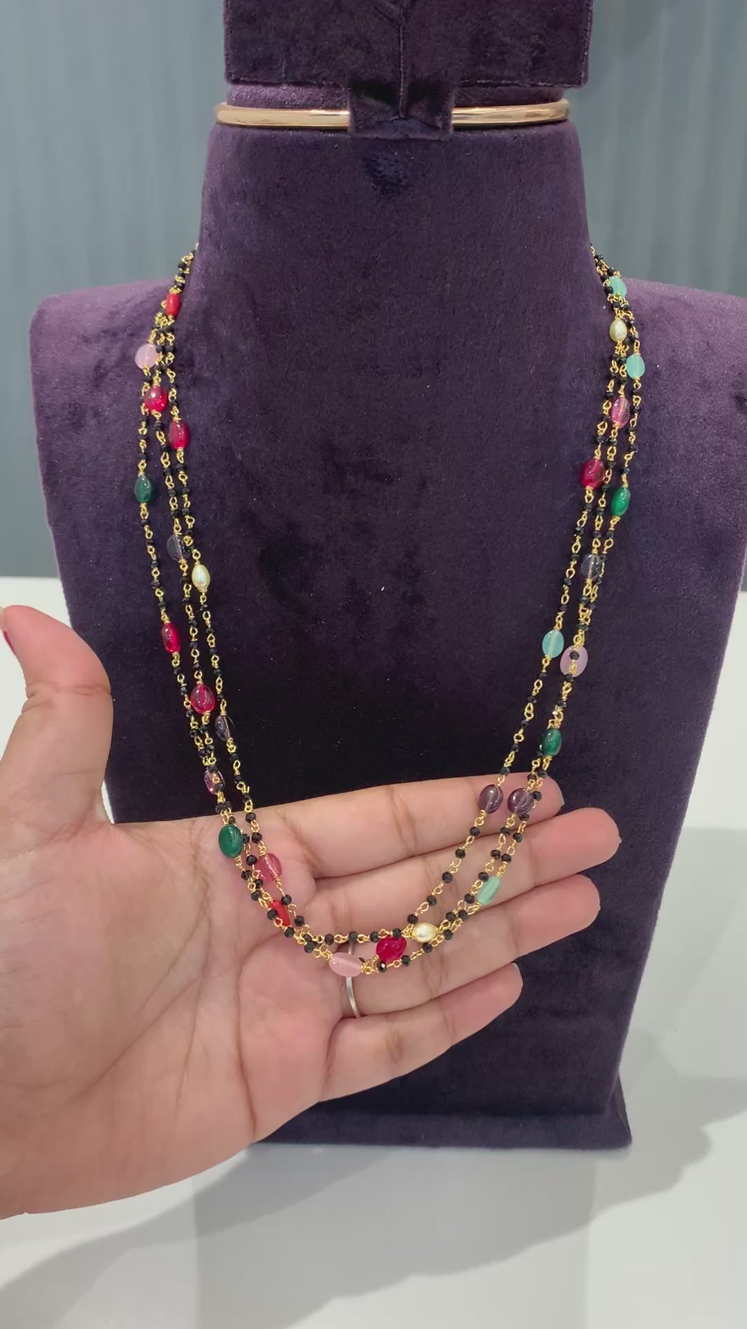 Beautiful Navarathna black beads