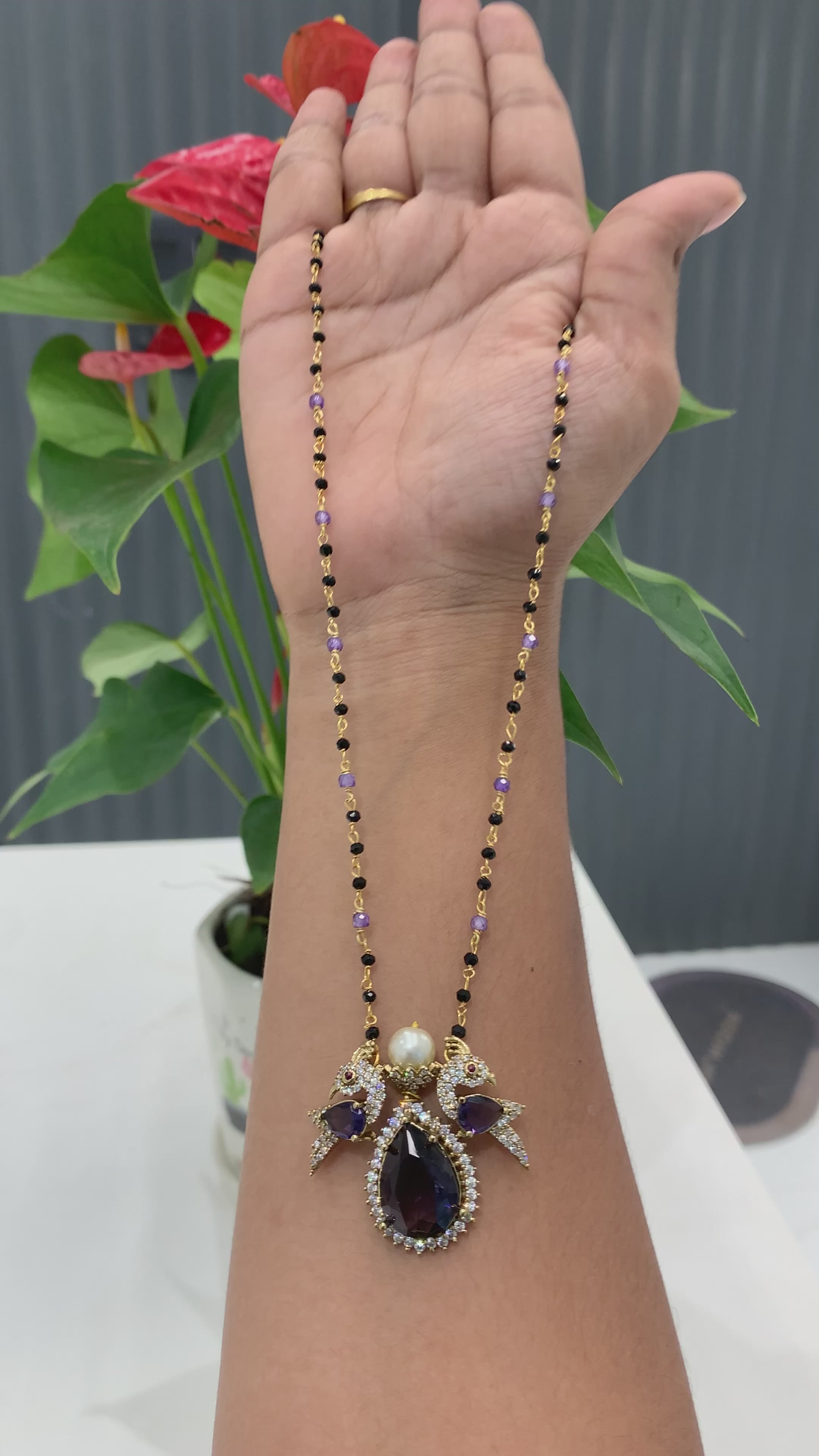 Beautiful Peacock Black beads