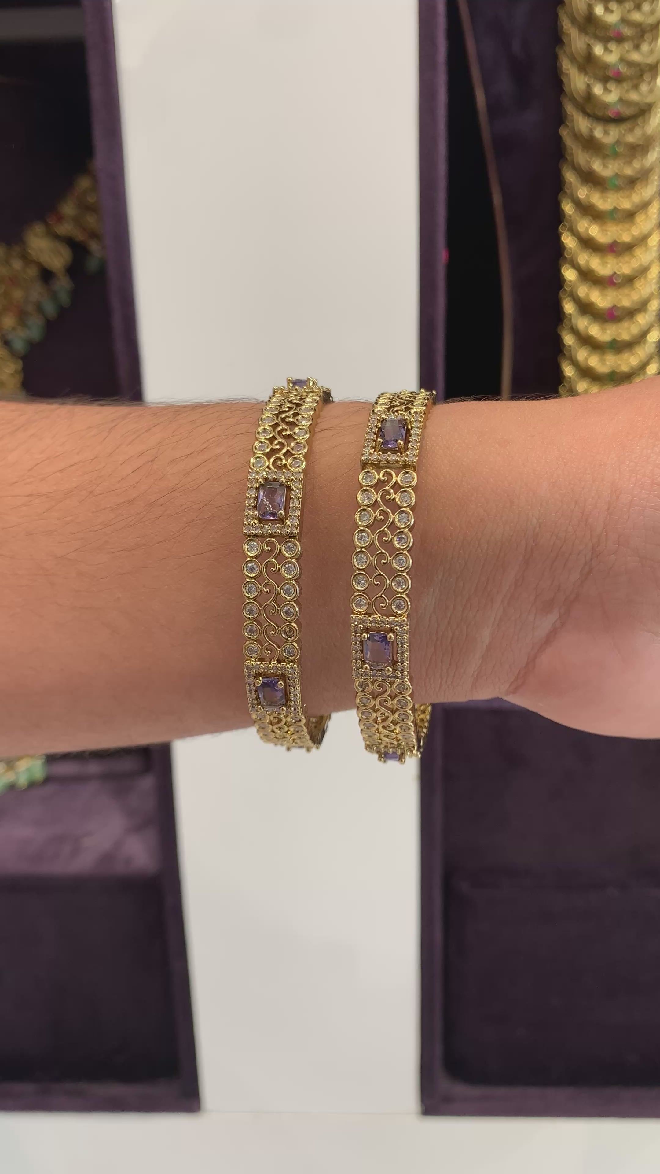 Beautiful voilet stone bangles