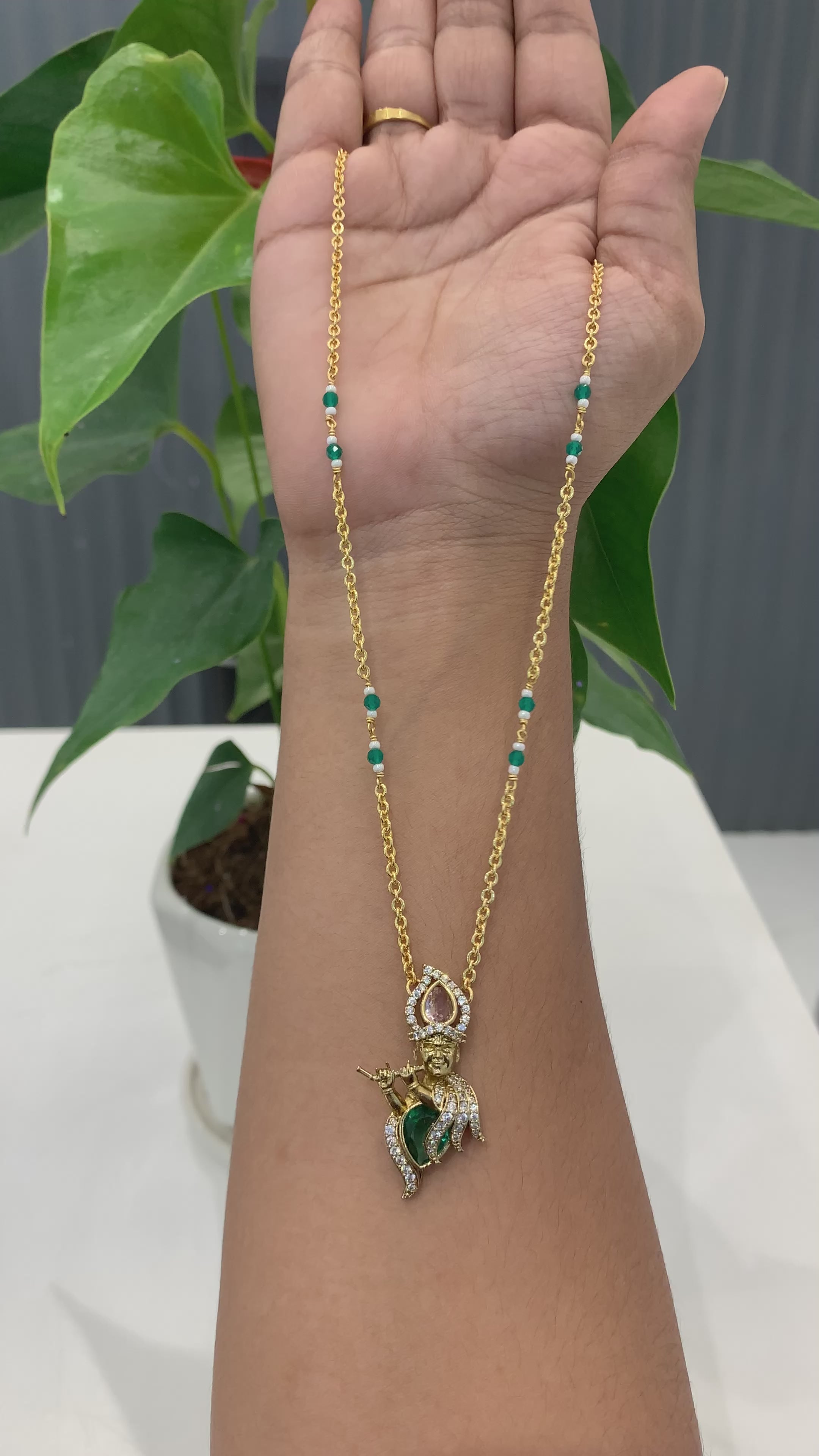 Cute Krishna locket with chain