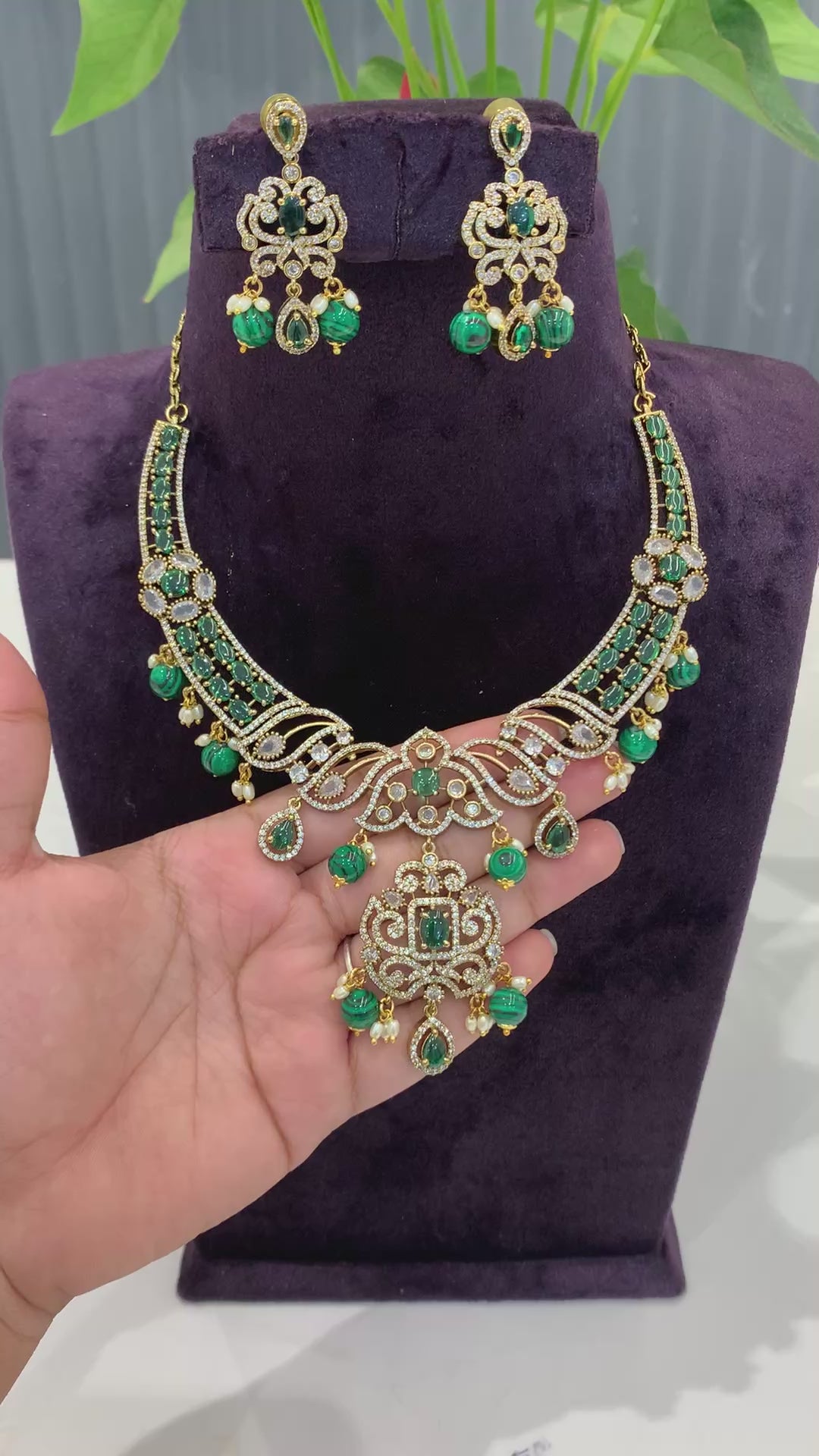 Beautiful green stone necklace