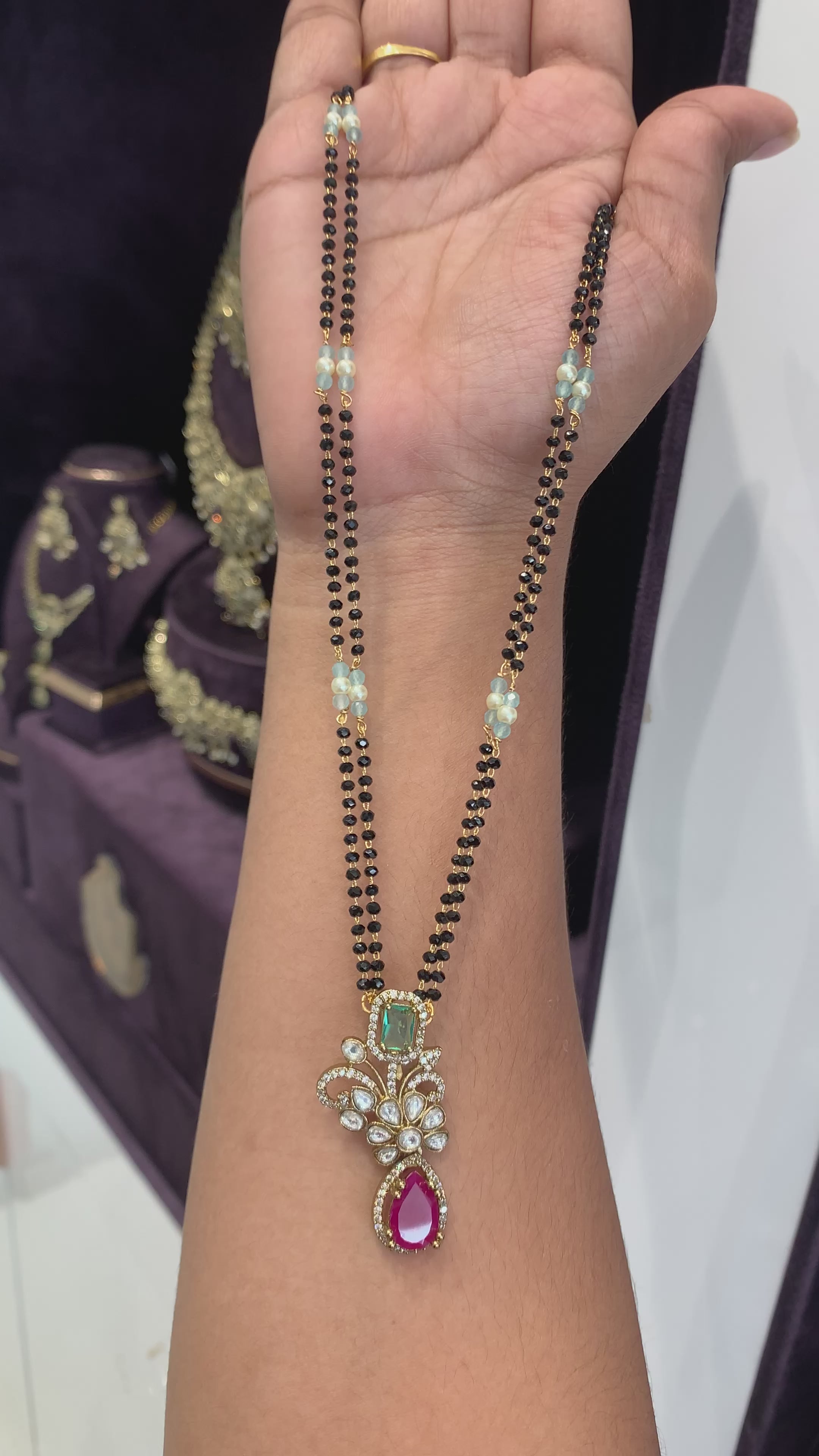 Beautiful Black beads 2 lines