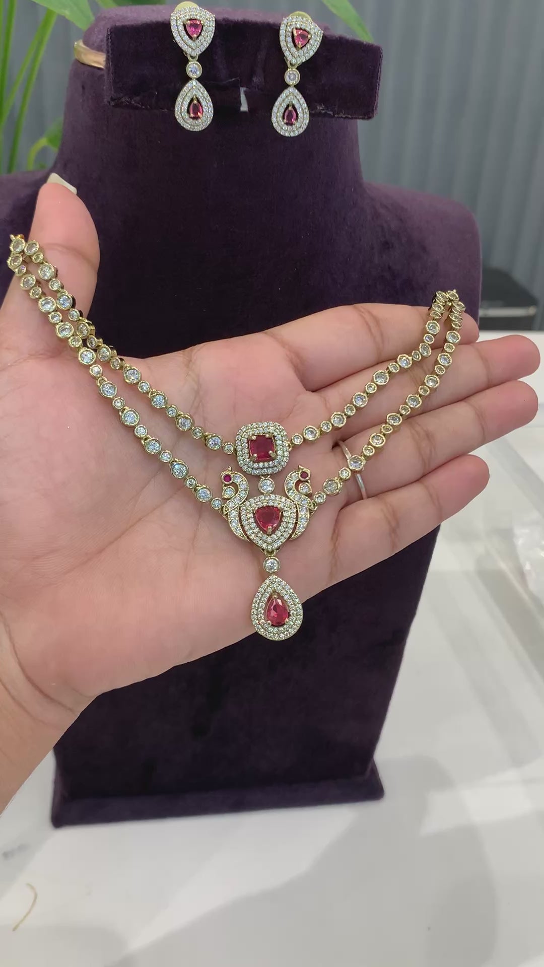 Beautiful ruby stone necklace