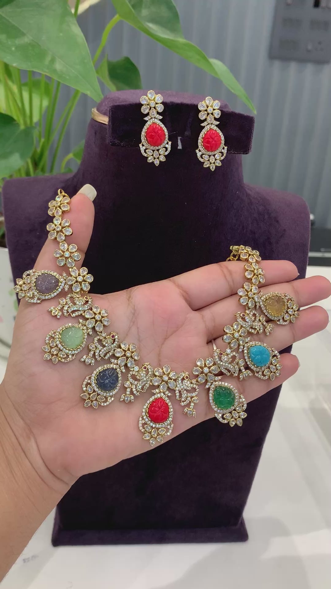 Beautiful navarathana necklace
