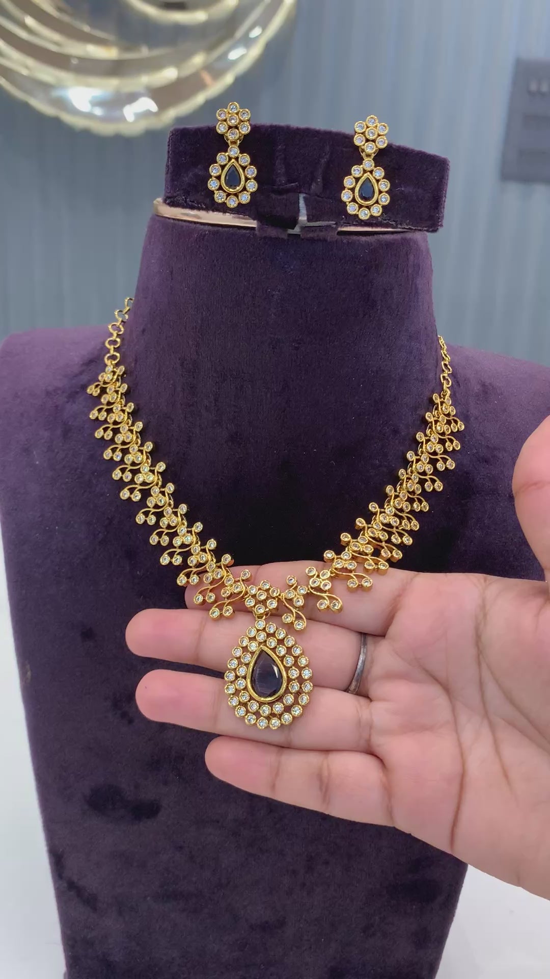 Beautiful purple stone necklace