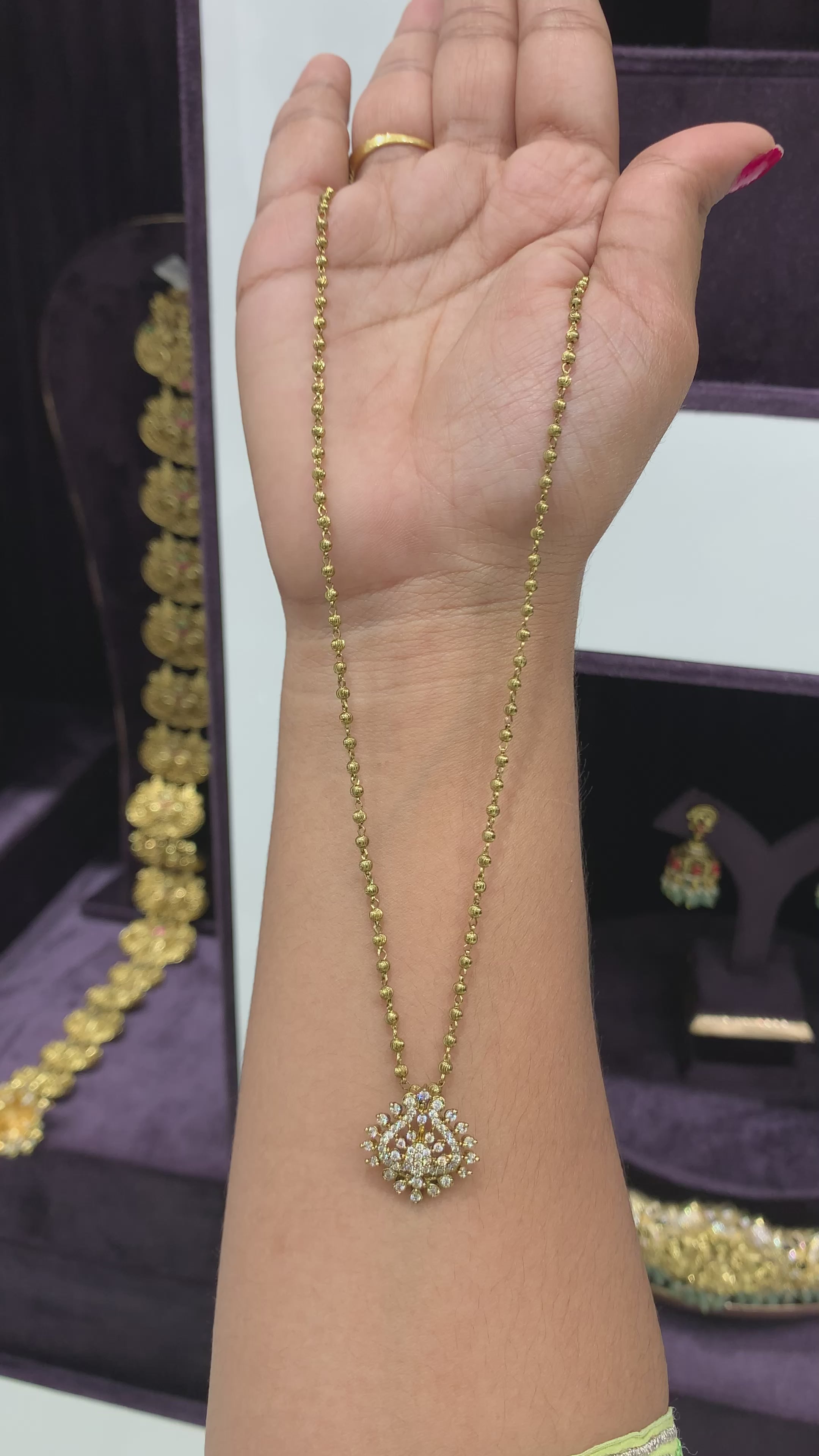 Beautiful Gold ball chain with cute locket