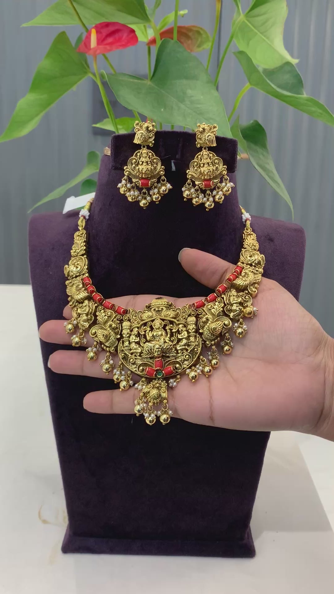 Beautiful coral stone necklace